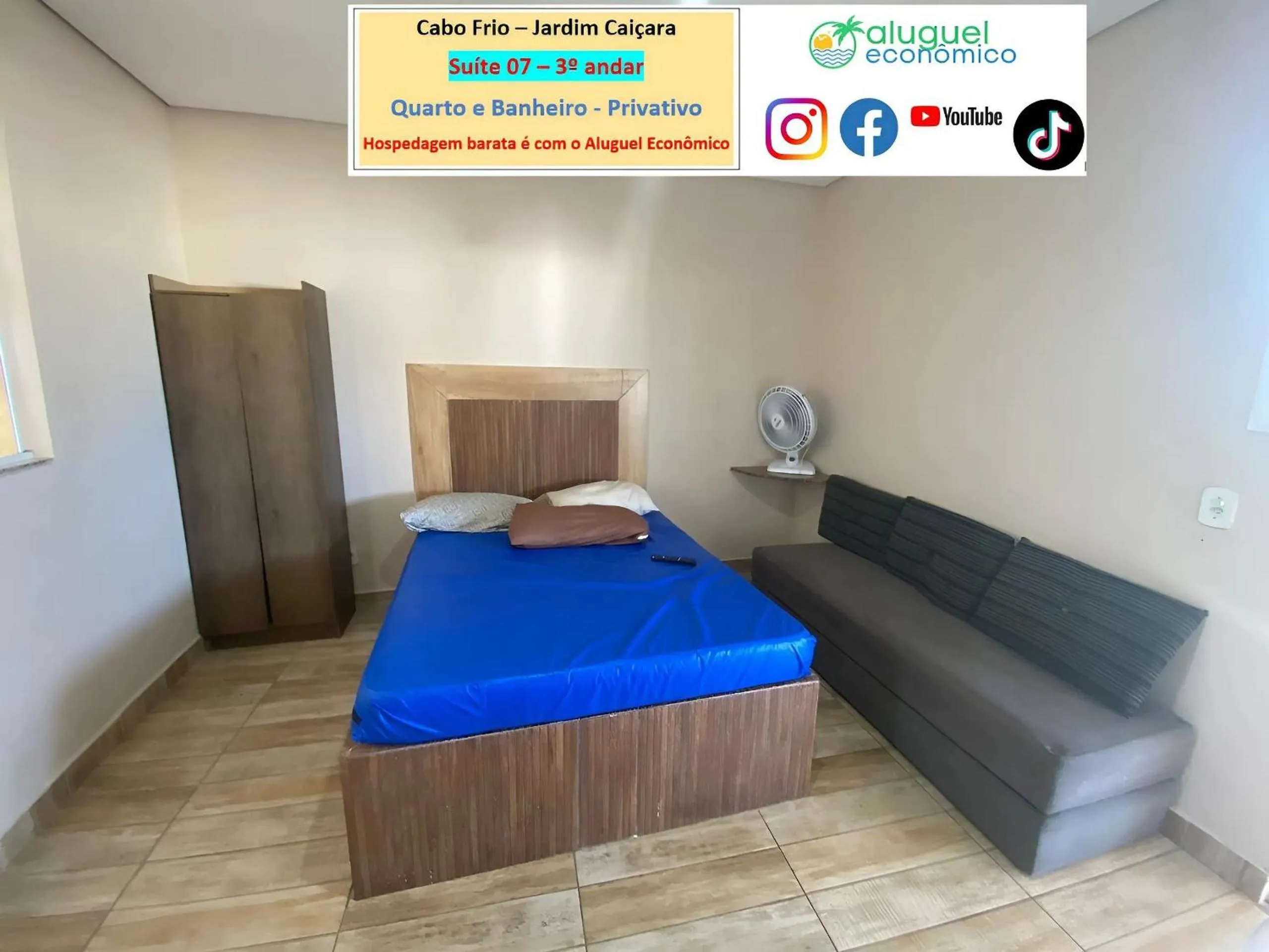 Bedroom, Bed in Cabo Frio - Jardim Caiçara - Aluguel Econômico
