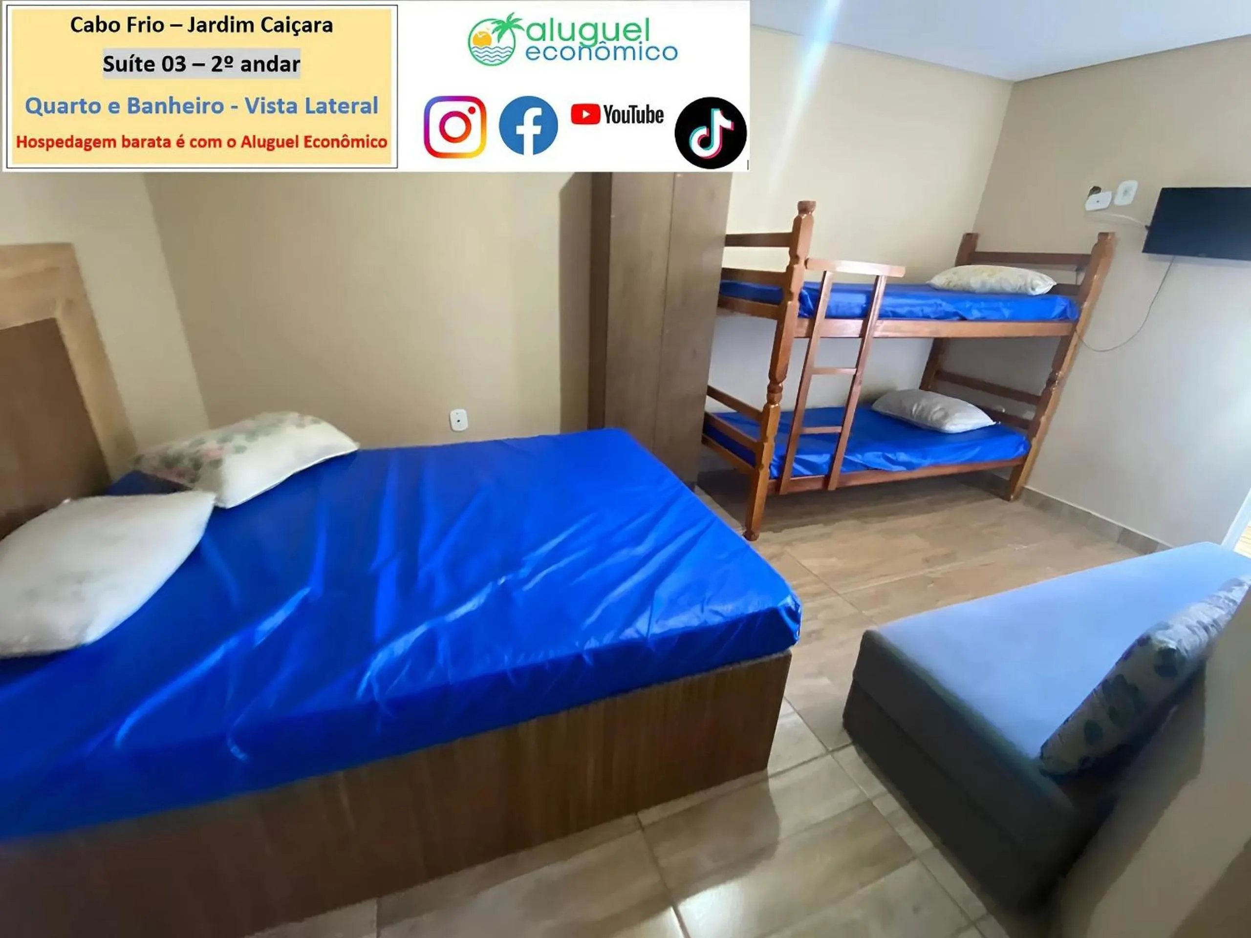 Bedroom, Bed in Cabo Frio - Jardim Caiçara - Aluguel Econômico