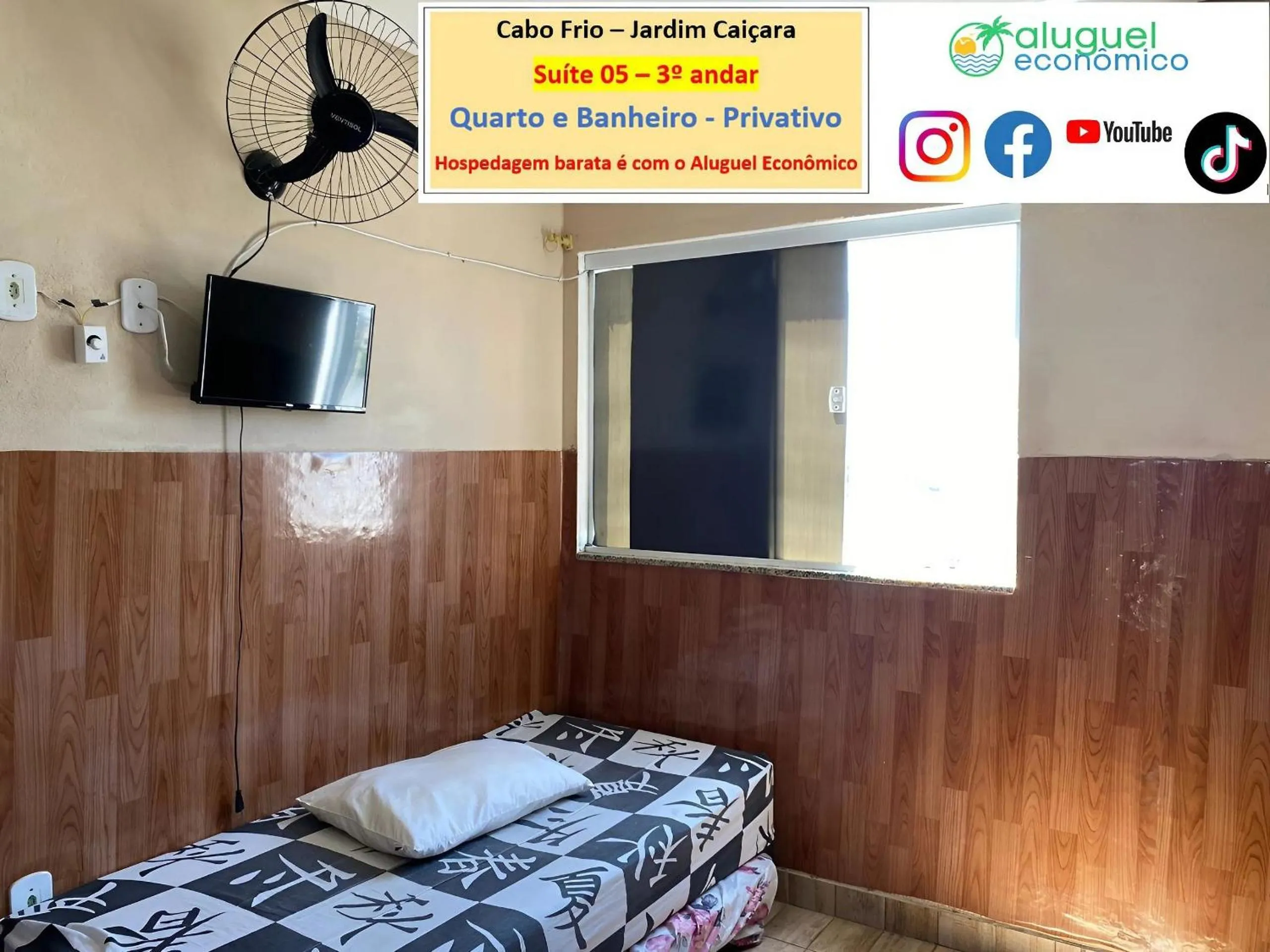 Bedroom, Bed in Cabo Frio - Jardim Caiçara - Aluguel Econômico