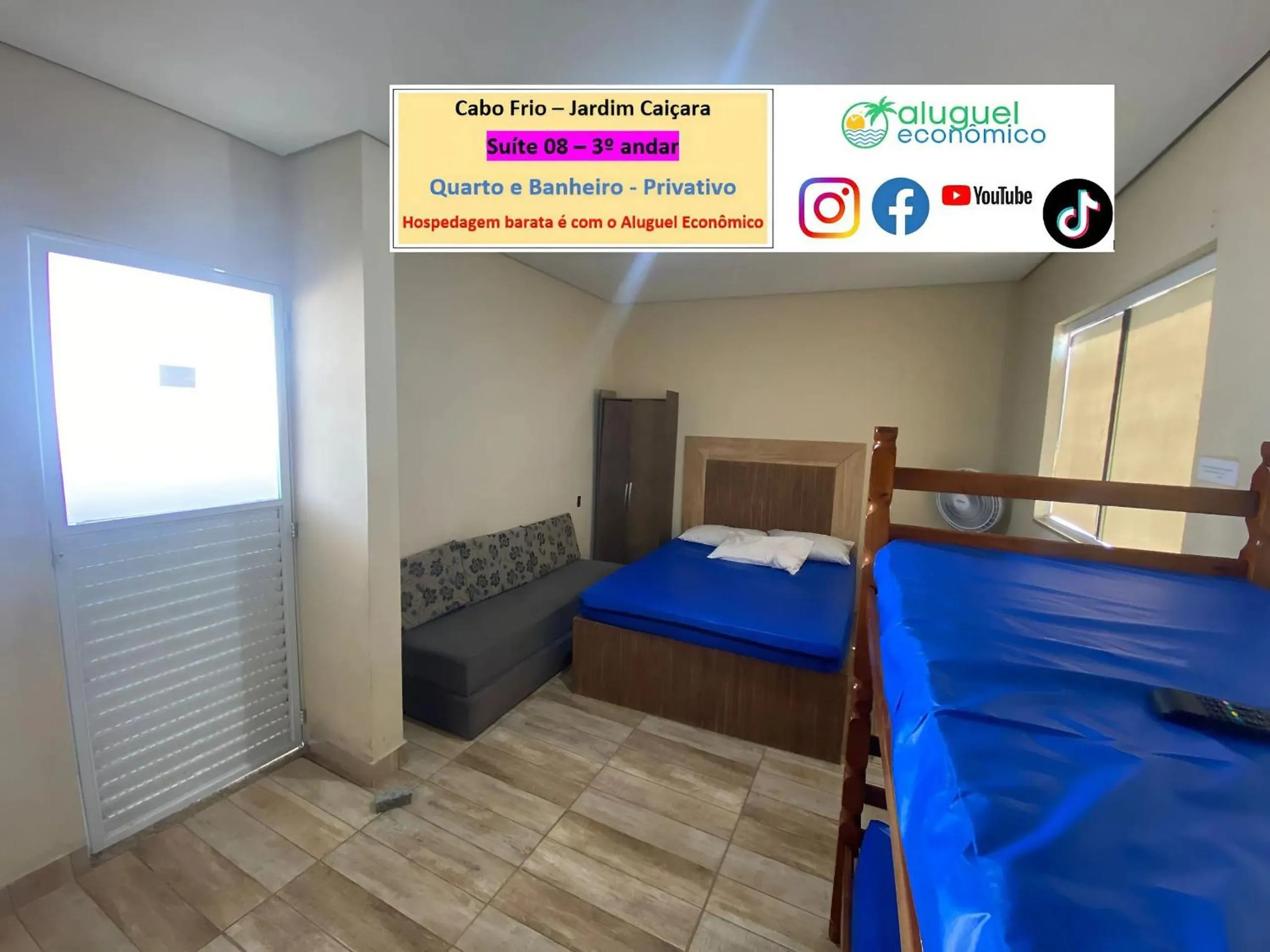 Bedroom, Bed in Cabo Frio - Jardim Caiçara - Aluguel Econômico