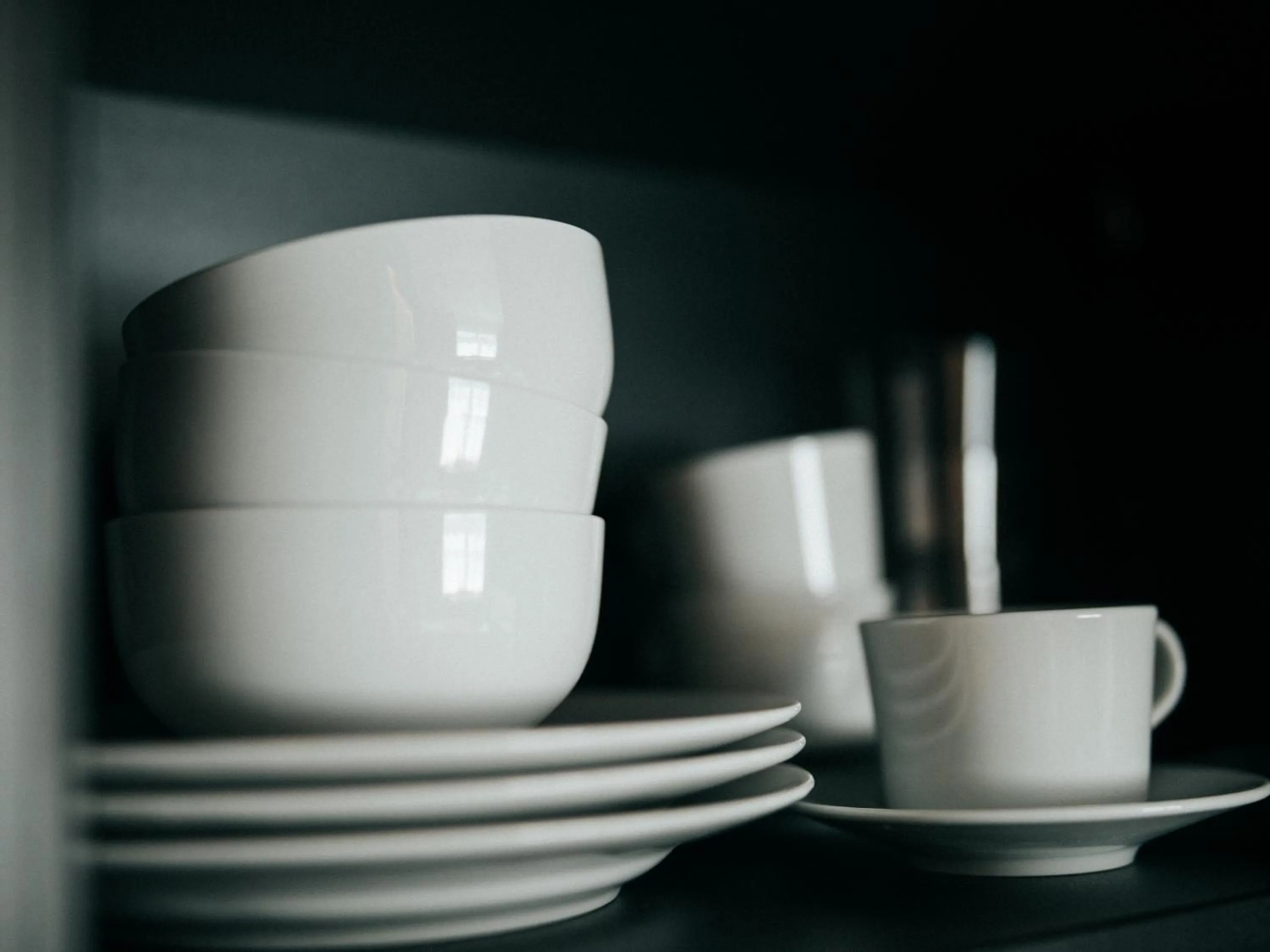 Kitchen or kitchenette in JustStay Mülheim Hotel & Apartments