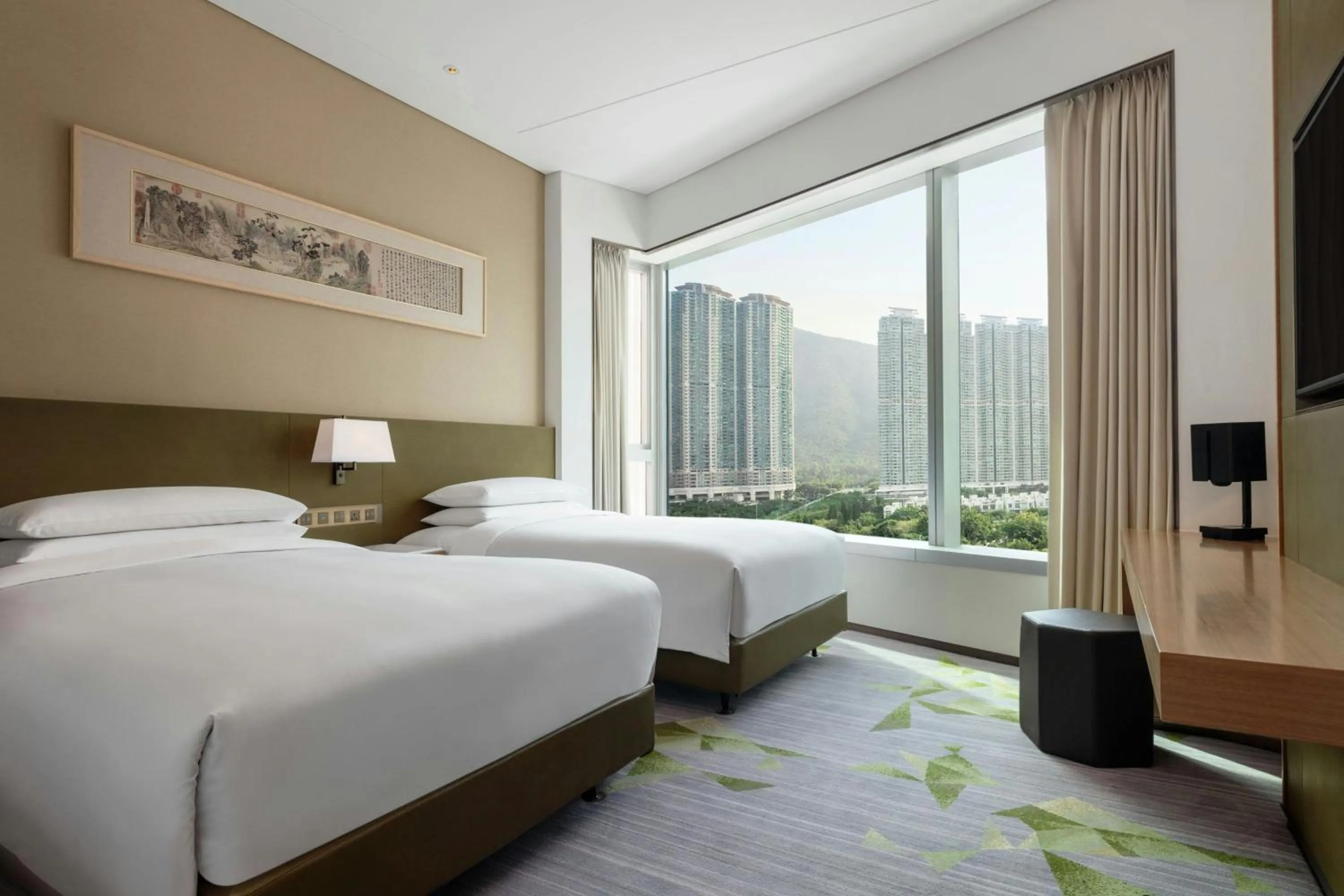 Photo of the whole room, Bed in Sheraton Hong Kong Tung Chung Hotel