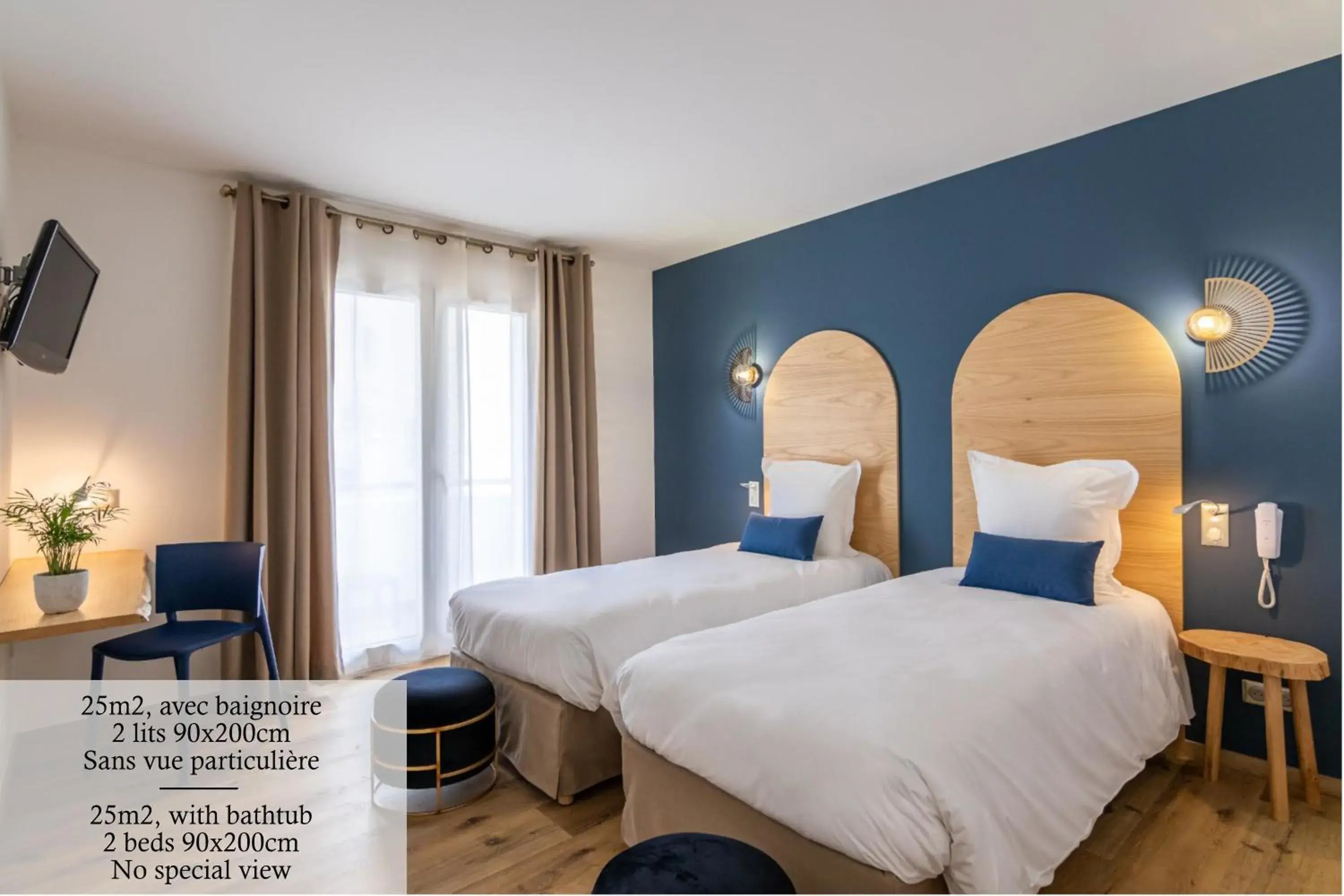 Comfort Twin Room - floors (bathtub) in Hôtel Flor Comfort Twin Room - floors (bathtub) in Hôtel Flor