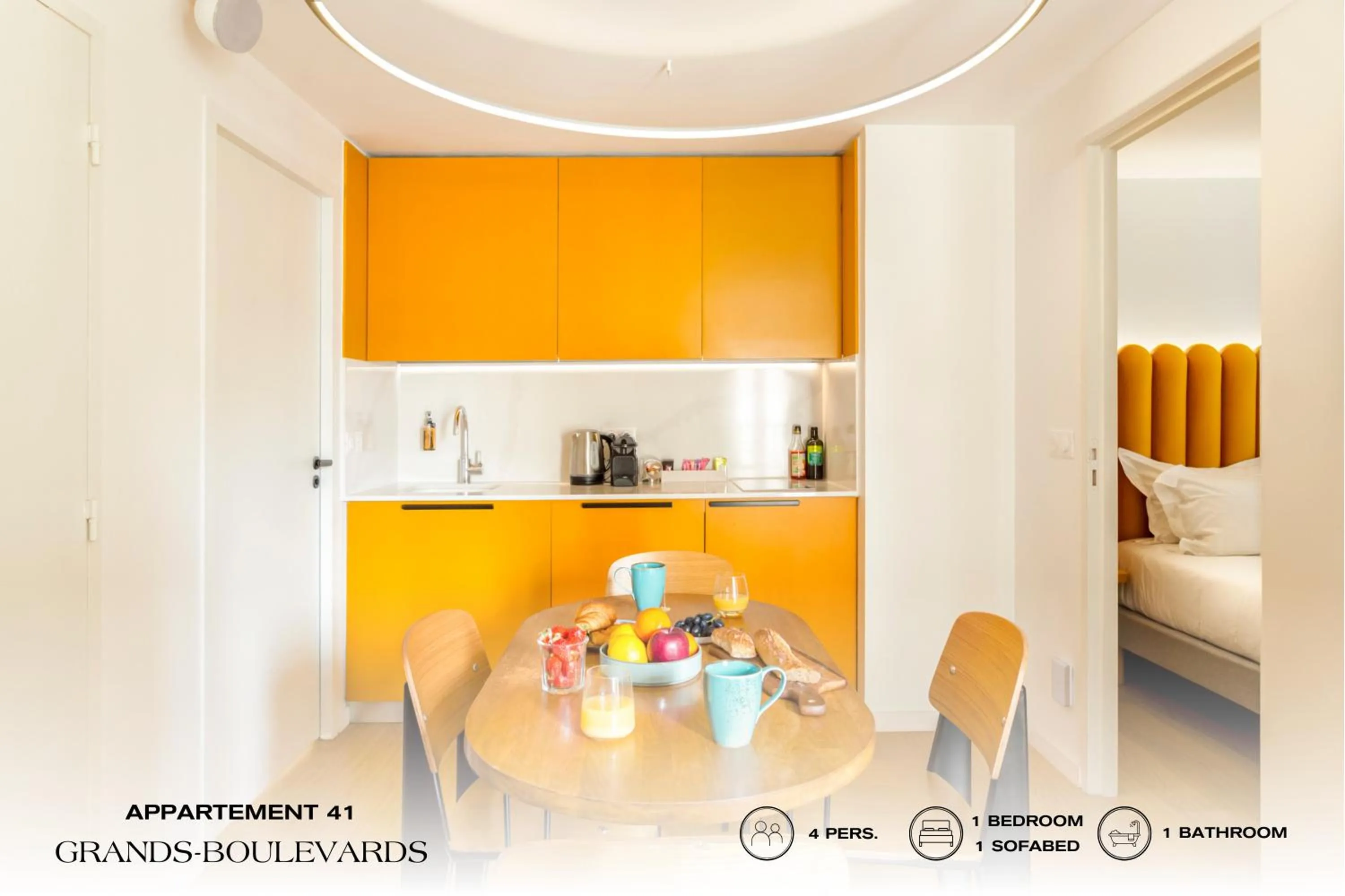 Kitchen or kitchenette, Bed in Beauquartier - Grands Boulevards