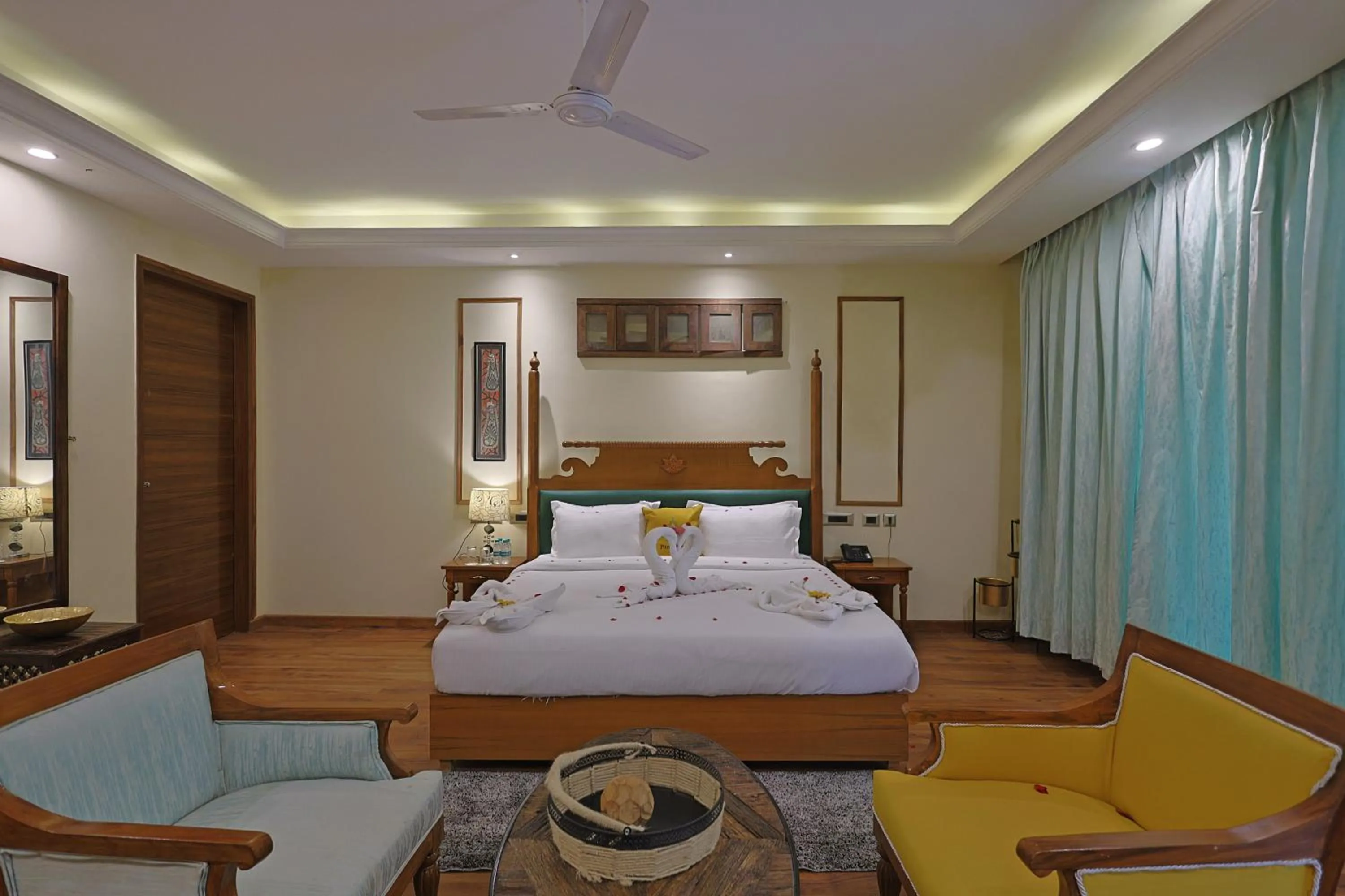 Bed in Punarnava Resort & Spa