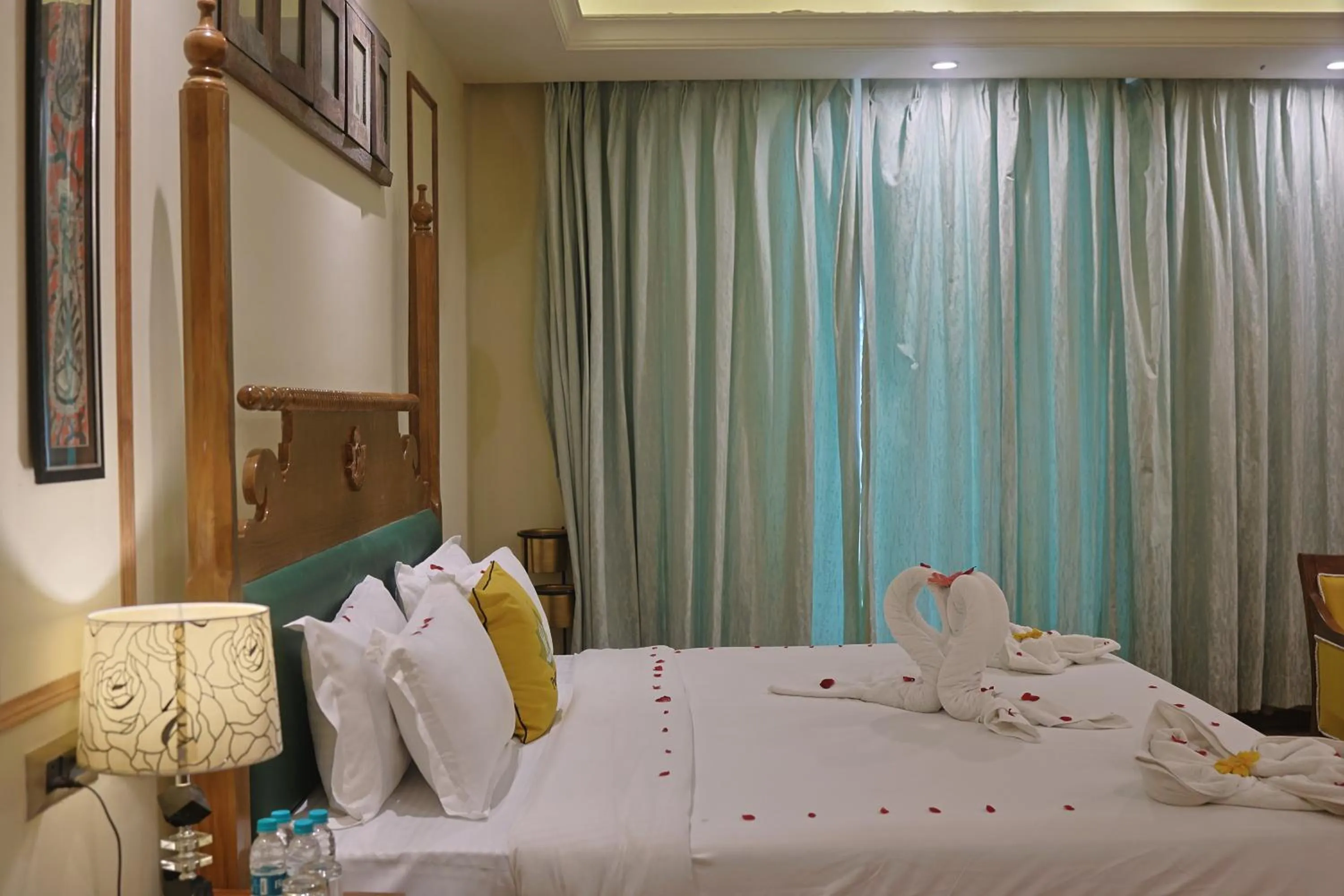Bed in Punarnava Resort & Spa