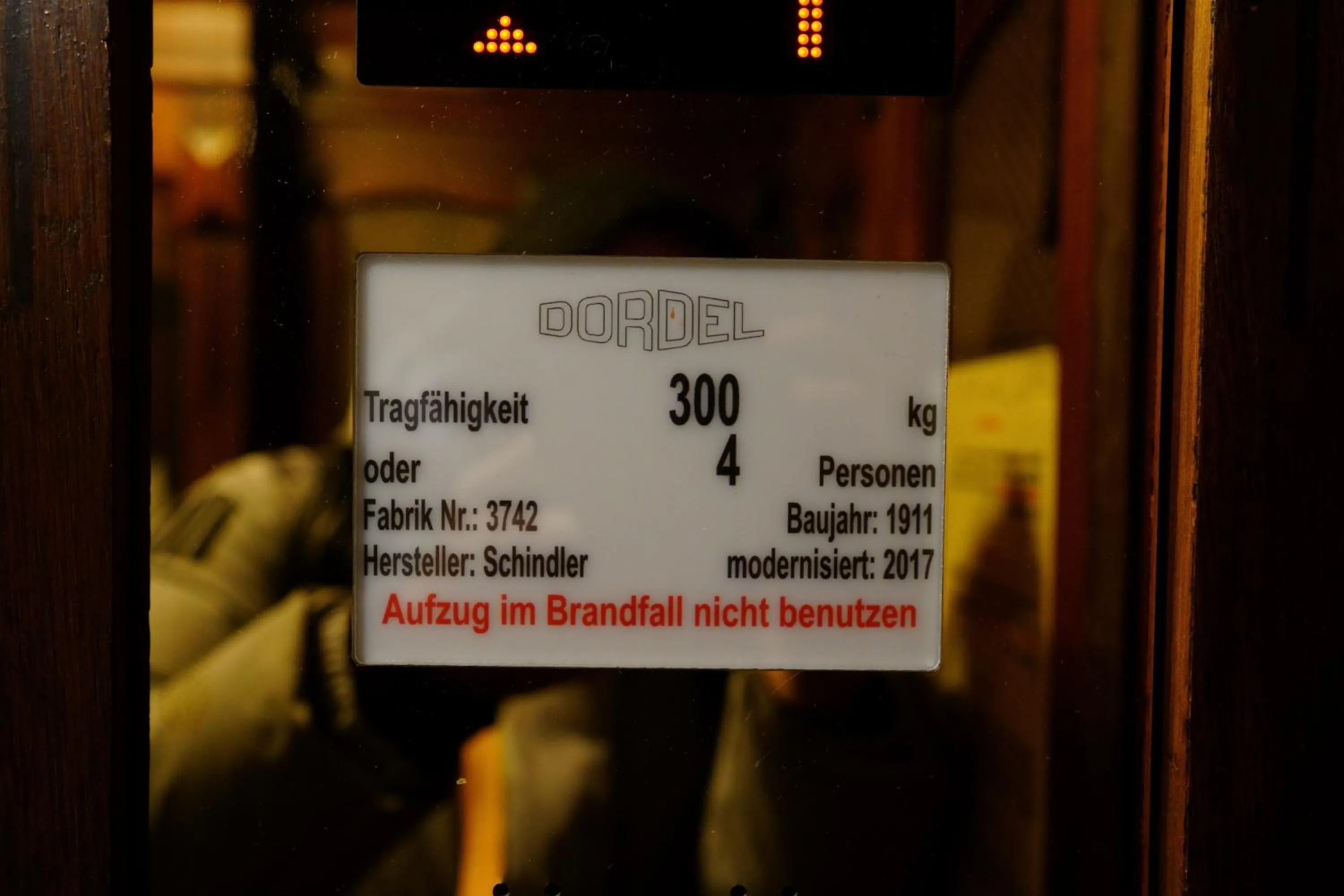 elevator in Hotel Margrit