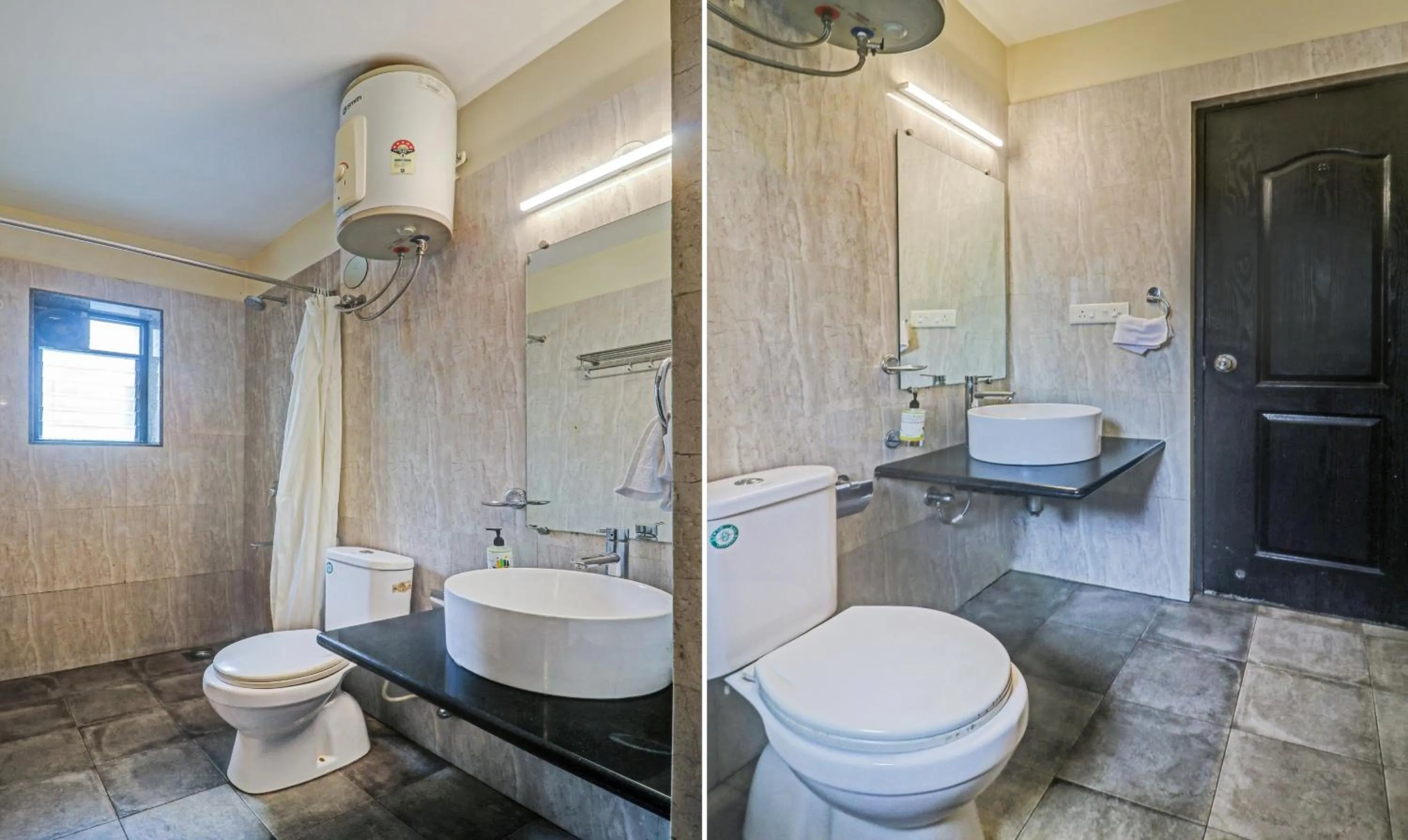 Bathroom in Treebo Aquamarine Arpora With Pool