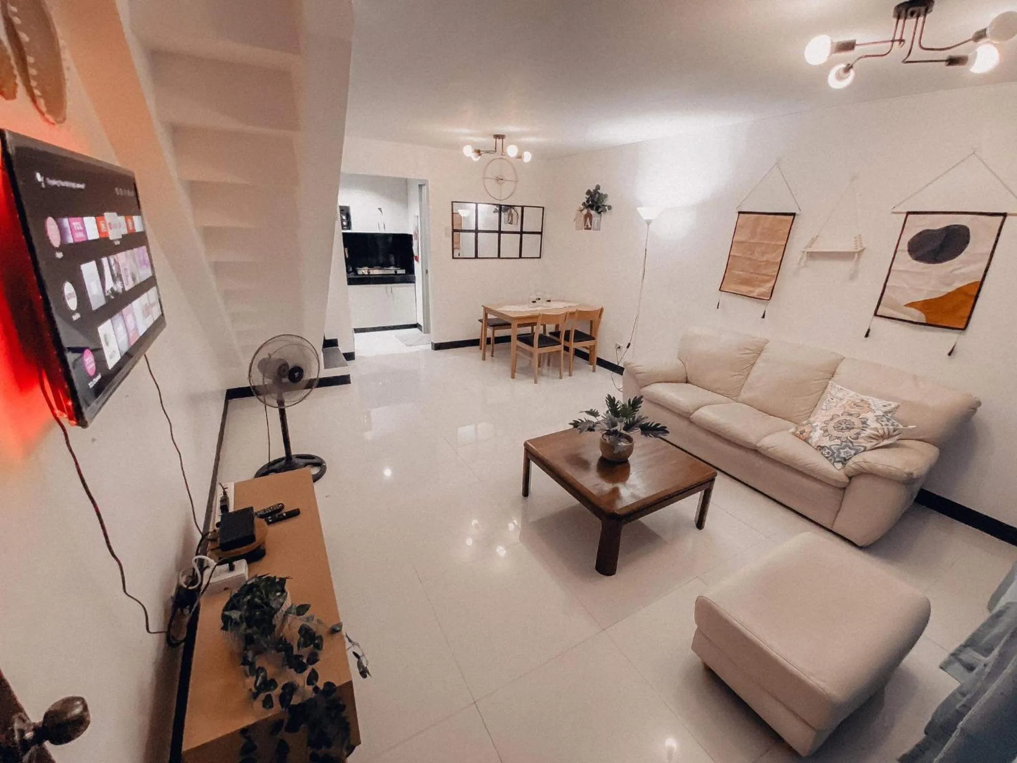 TV and multimedia in Cozy Themed 2BR TownHouse - near Clark Airport - TRP1