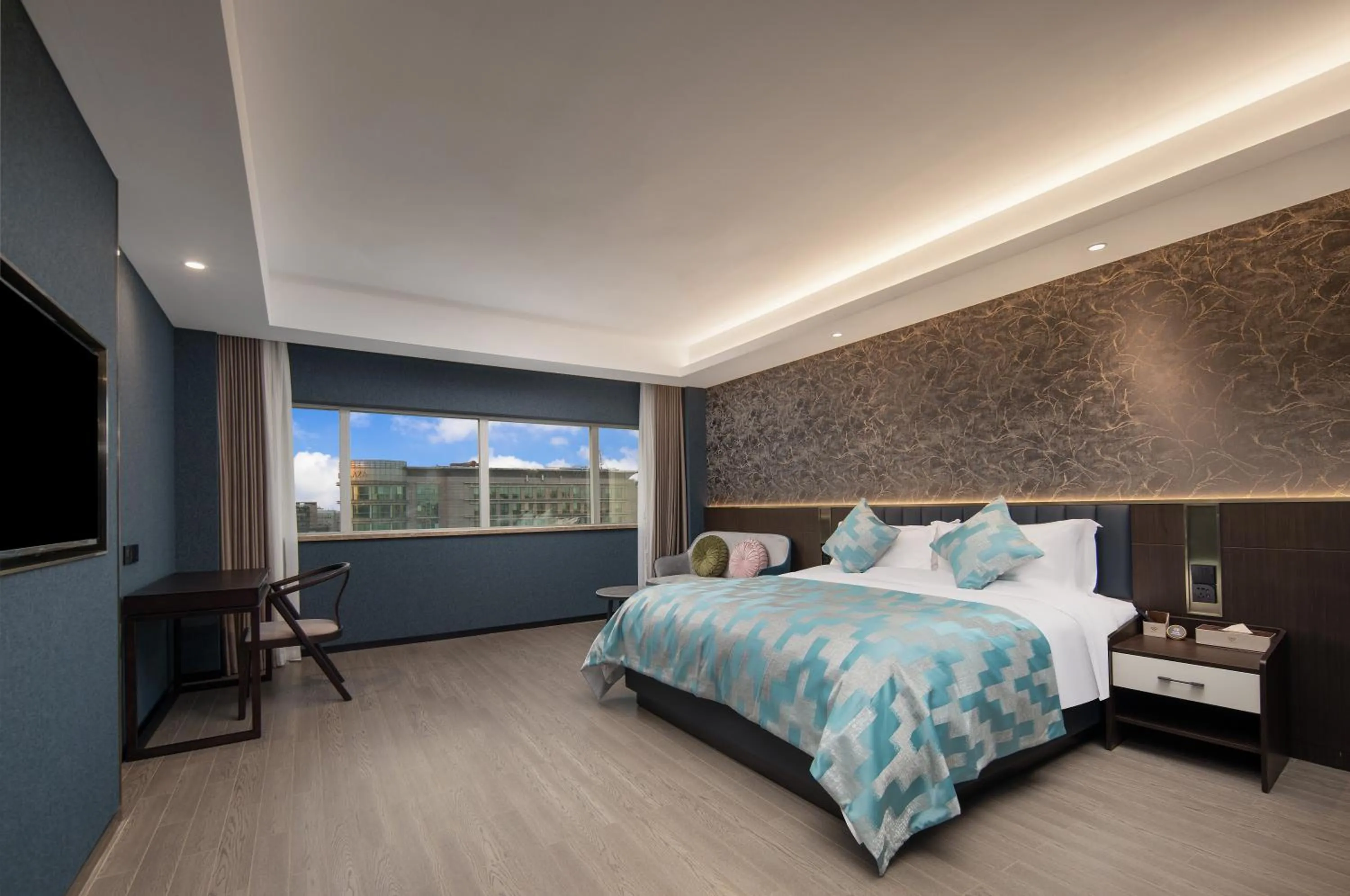 Communal lounge/ TV room, Bed in Dijing Hotel Shanghai