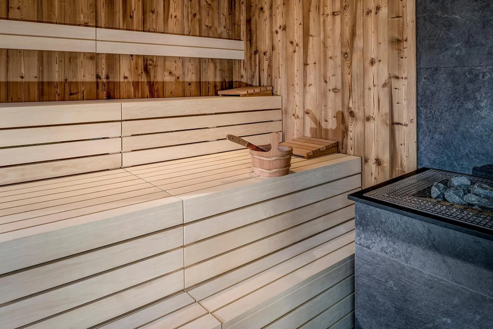 Sauna in Das Unterrain Lifestyle Hotel
