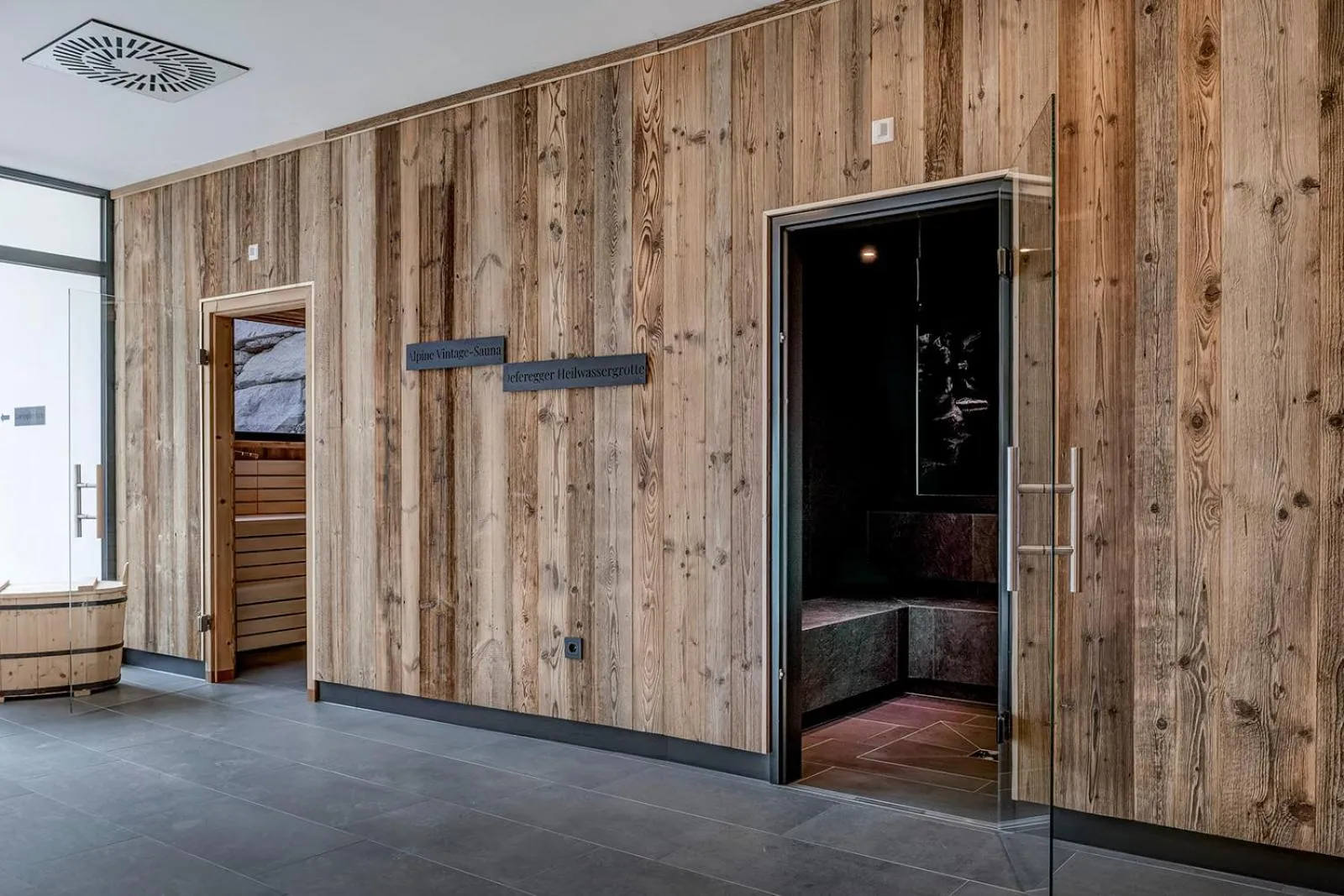 Sauna in Das Unterrain Lifestyle Hotel
