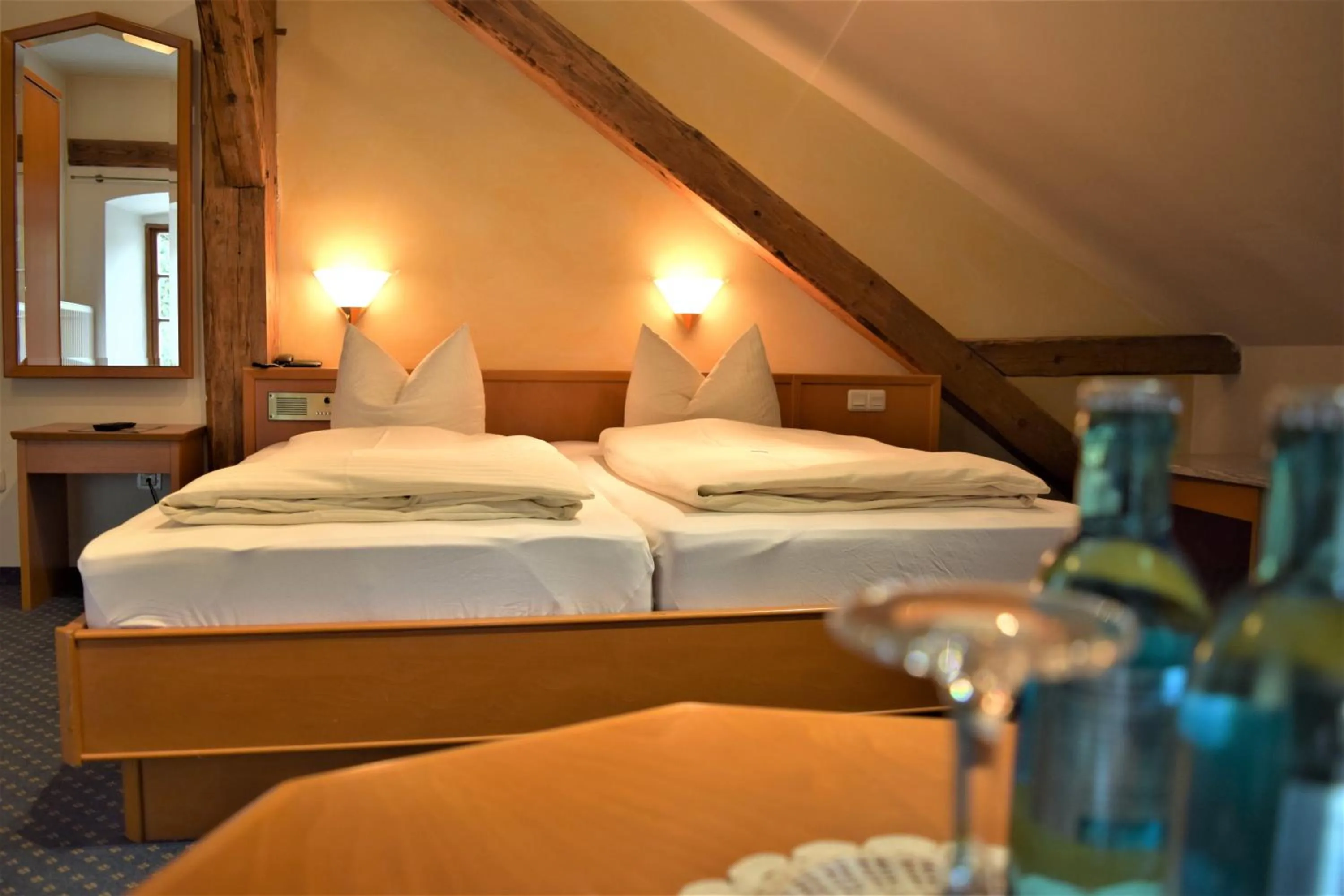 Decorative detail, Bed in Hotel zum Bräu