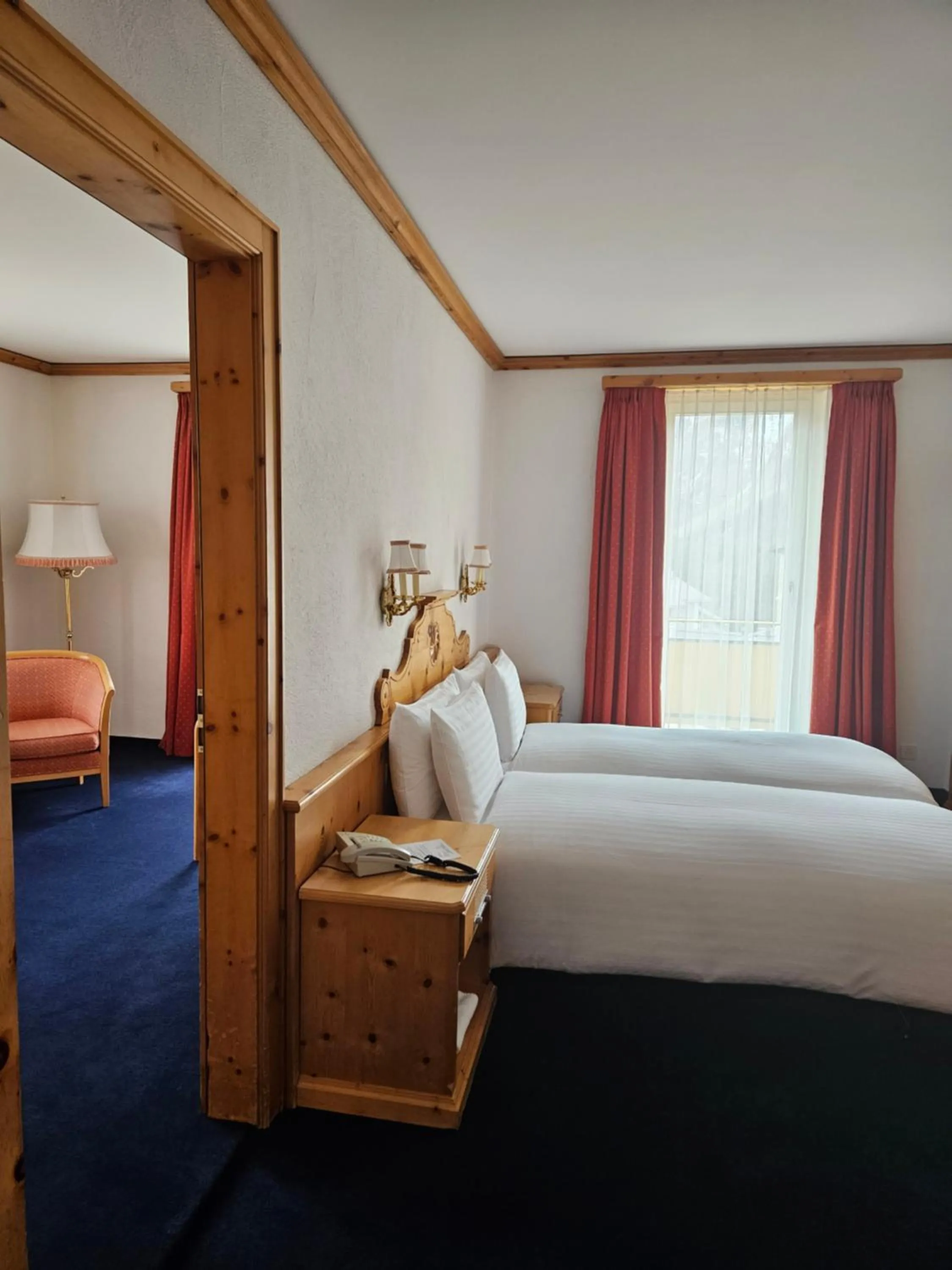 Bed in Hotel Schweizerhof Pontresina