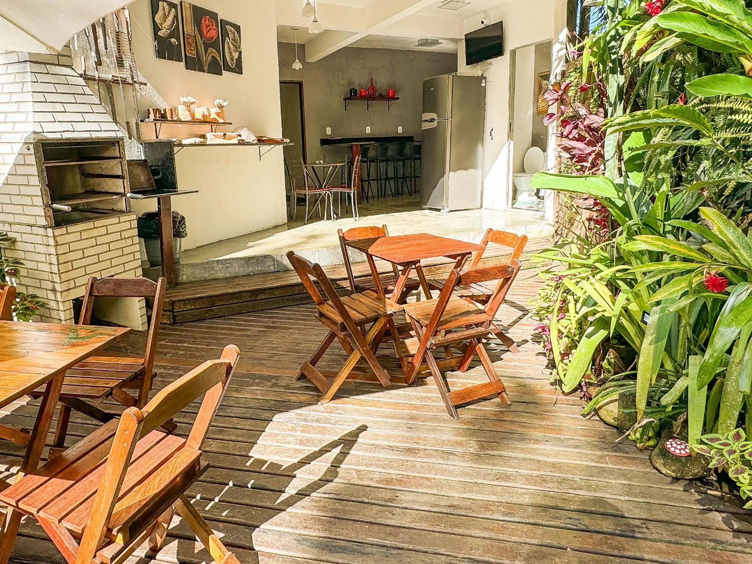 BBQ facilities in Pousada Entre Folhas