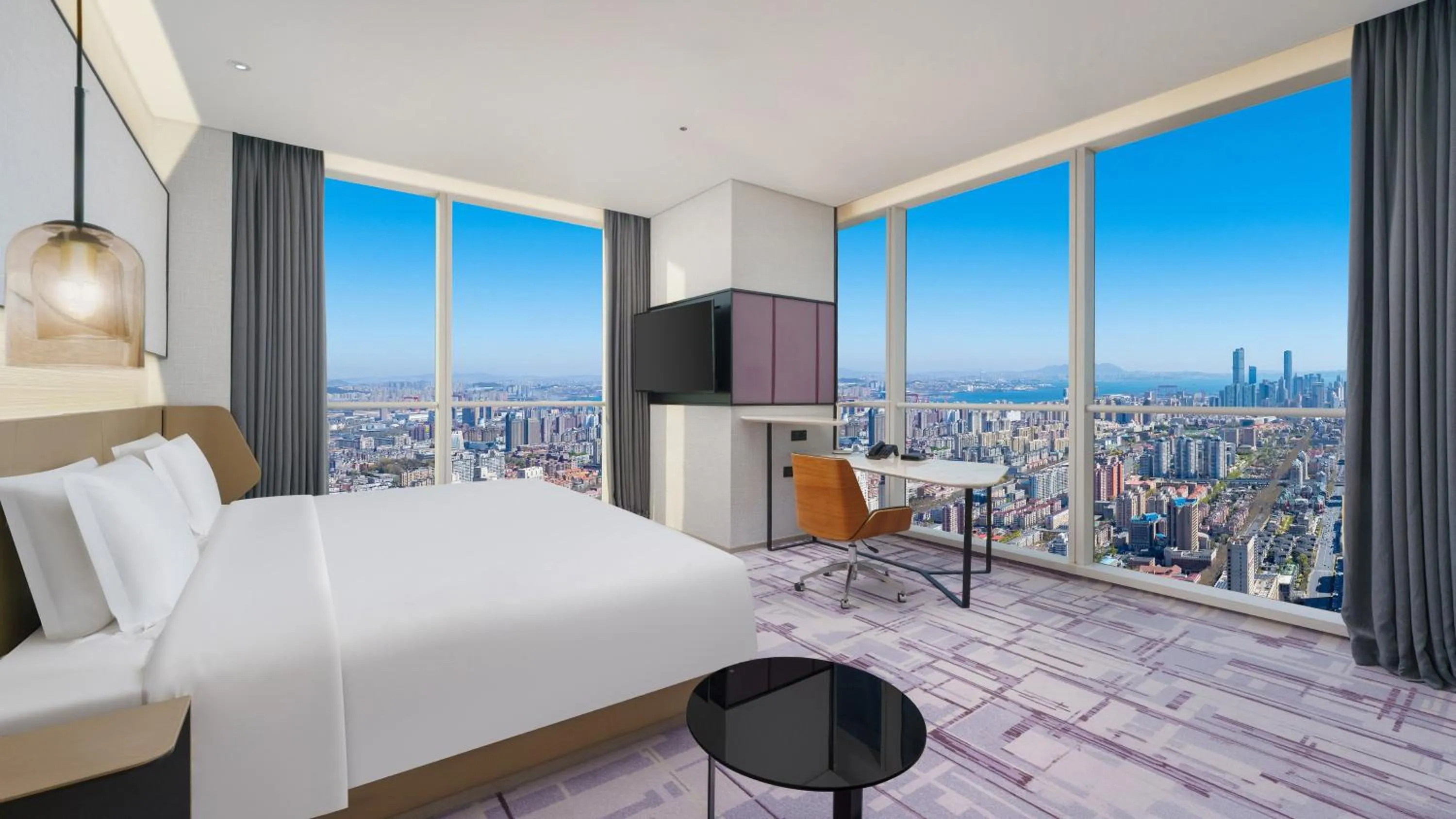 Photo of the whole room, Bed in Crowne Plaza Dalian Xinghai by IHG