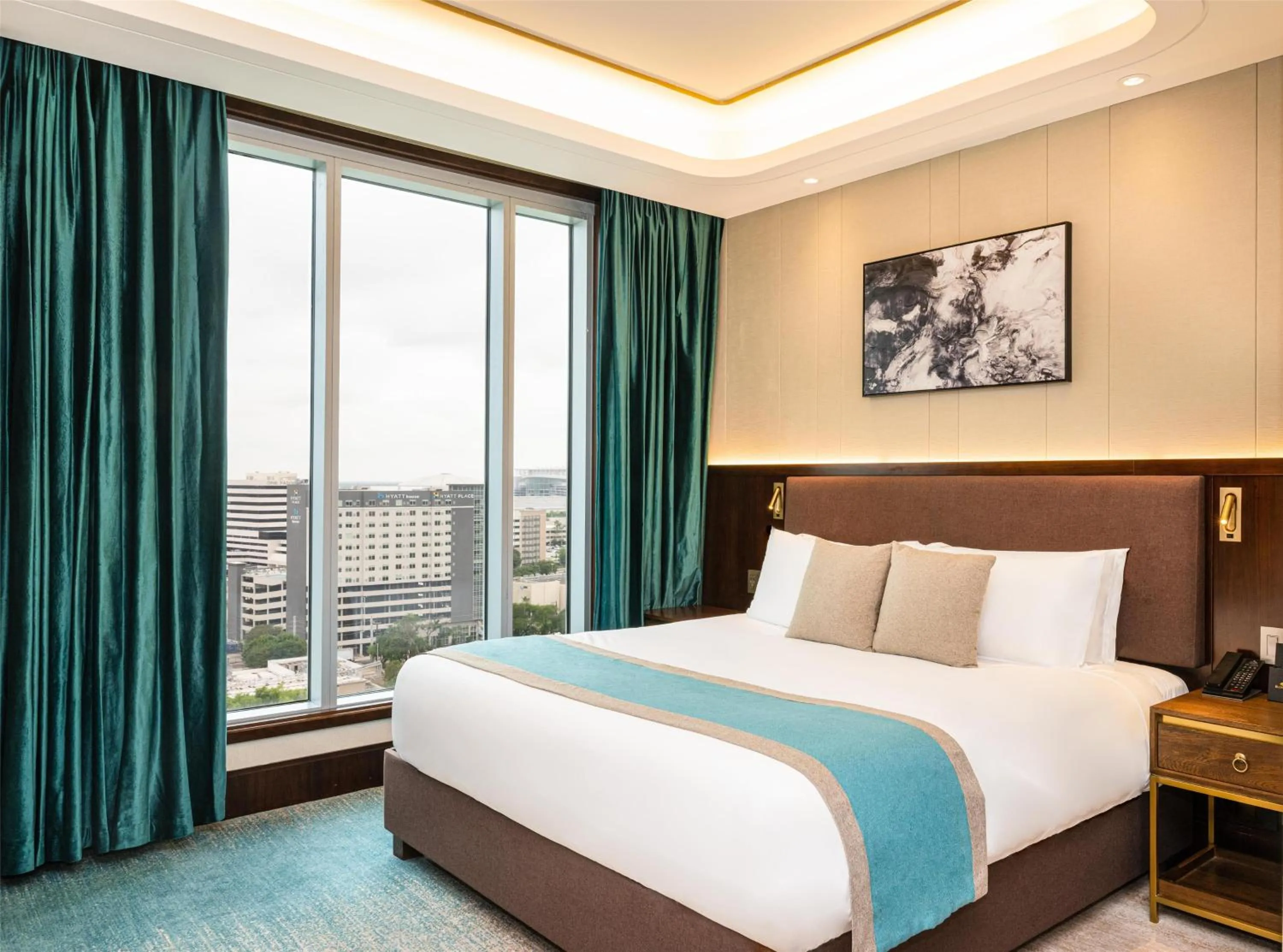 Bed in Blossom Hotel Houston, Curio Collection by Hilton