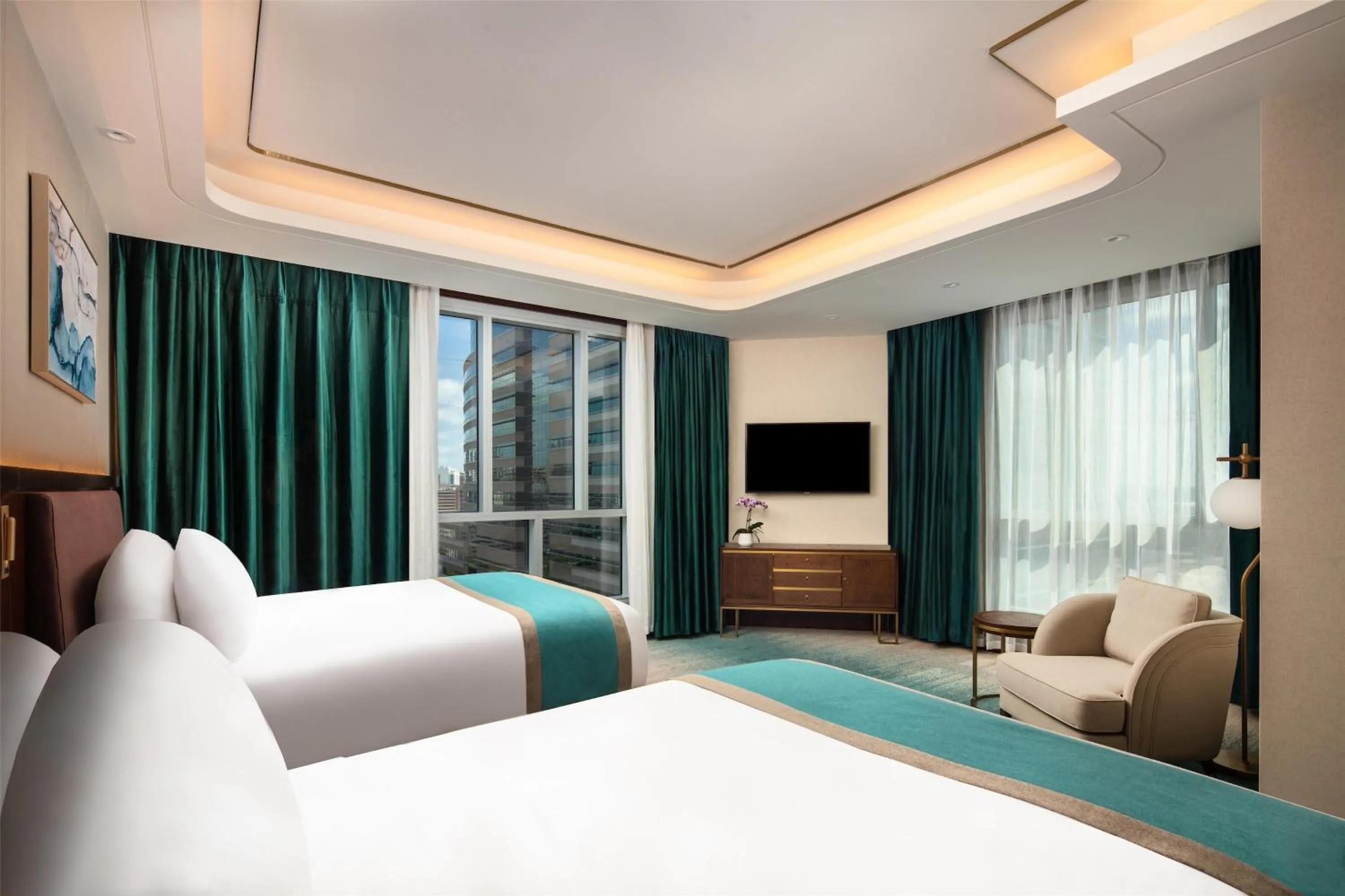 Bed in Blossom Hotel Houston, Curio Collection by Hilton