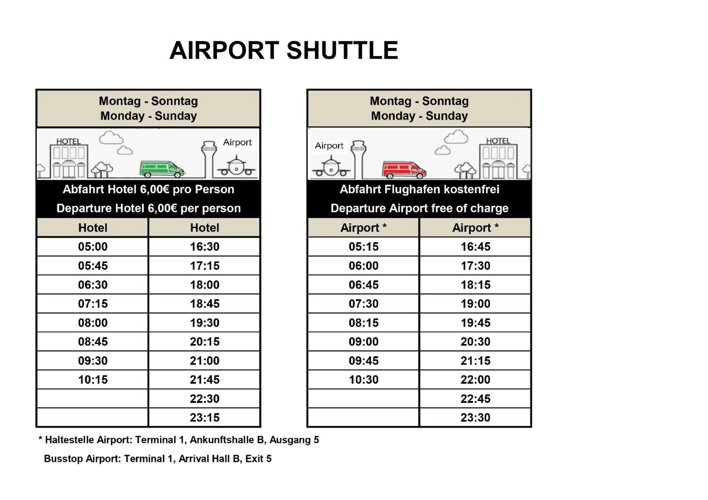 shuttle in ibis Hotel Frankfurt Airport
