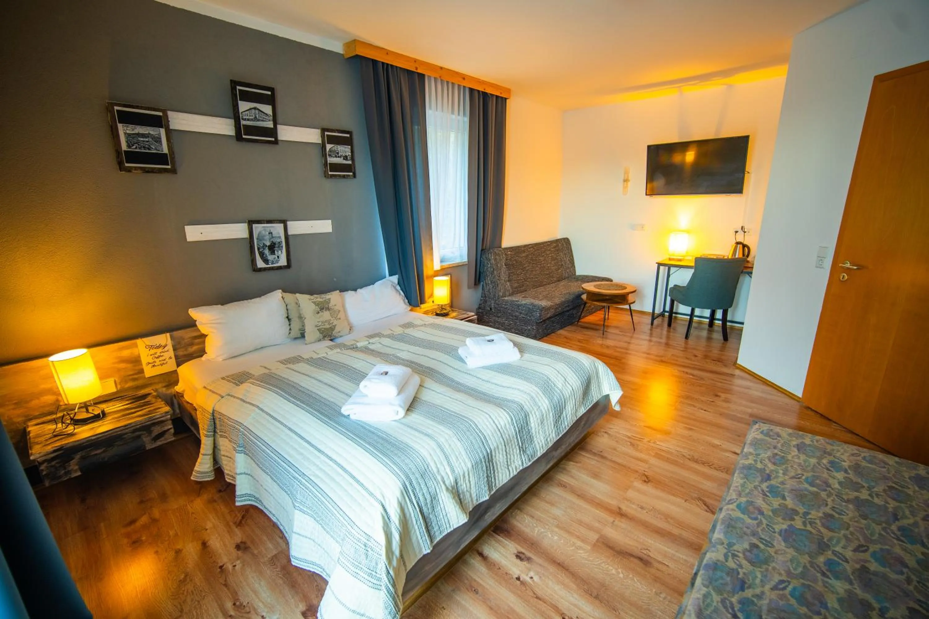 View (from property/room), Bed in Berghotel Drei Brüder Höhe