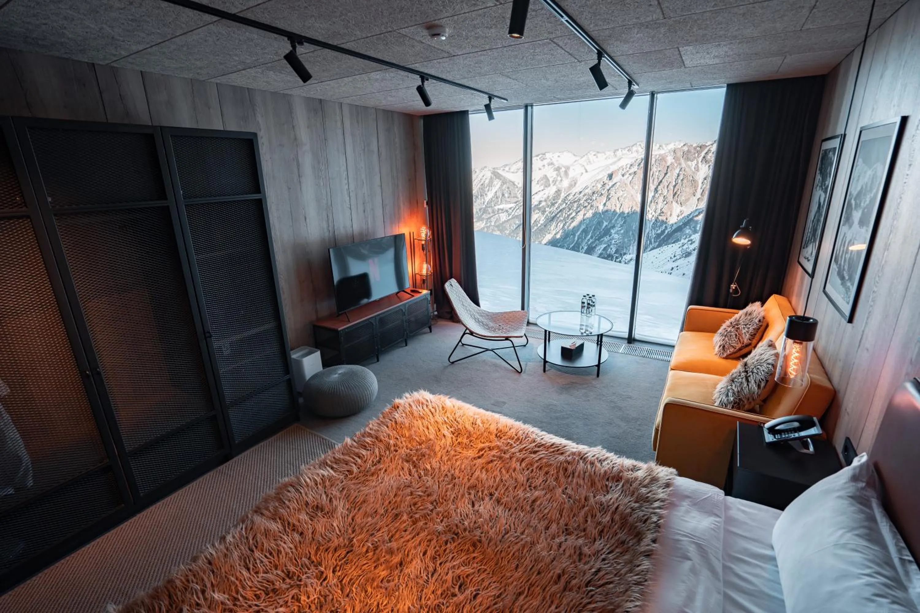 Living room, Bed in Tenir Eco Hotel, Shymbulak Mountain Resort