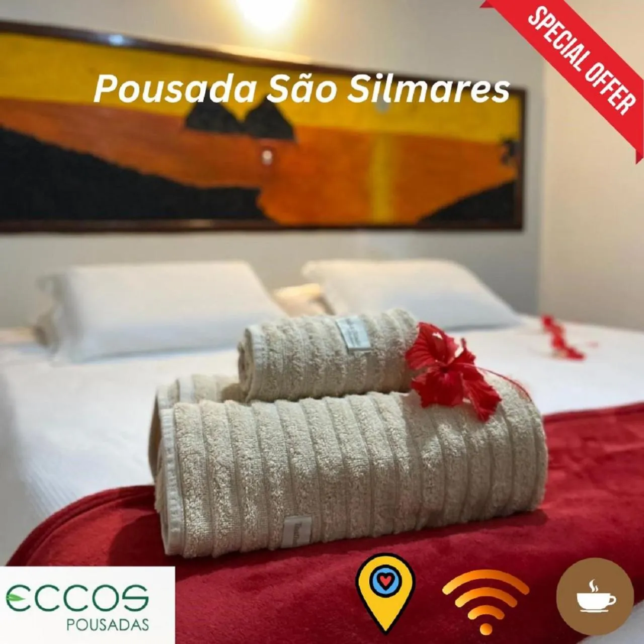 Bed in Pousada São Silmares