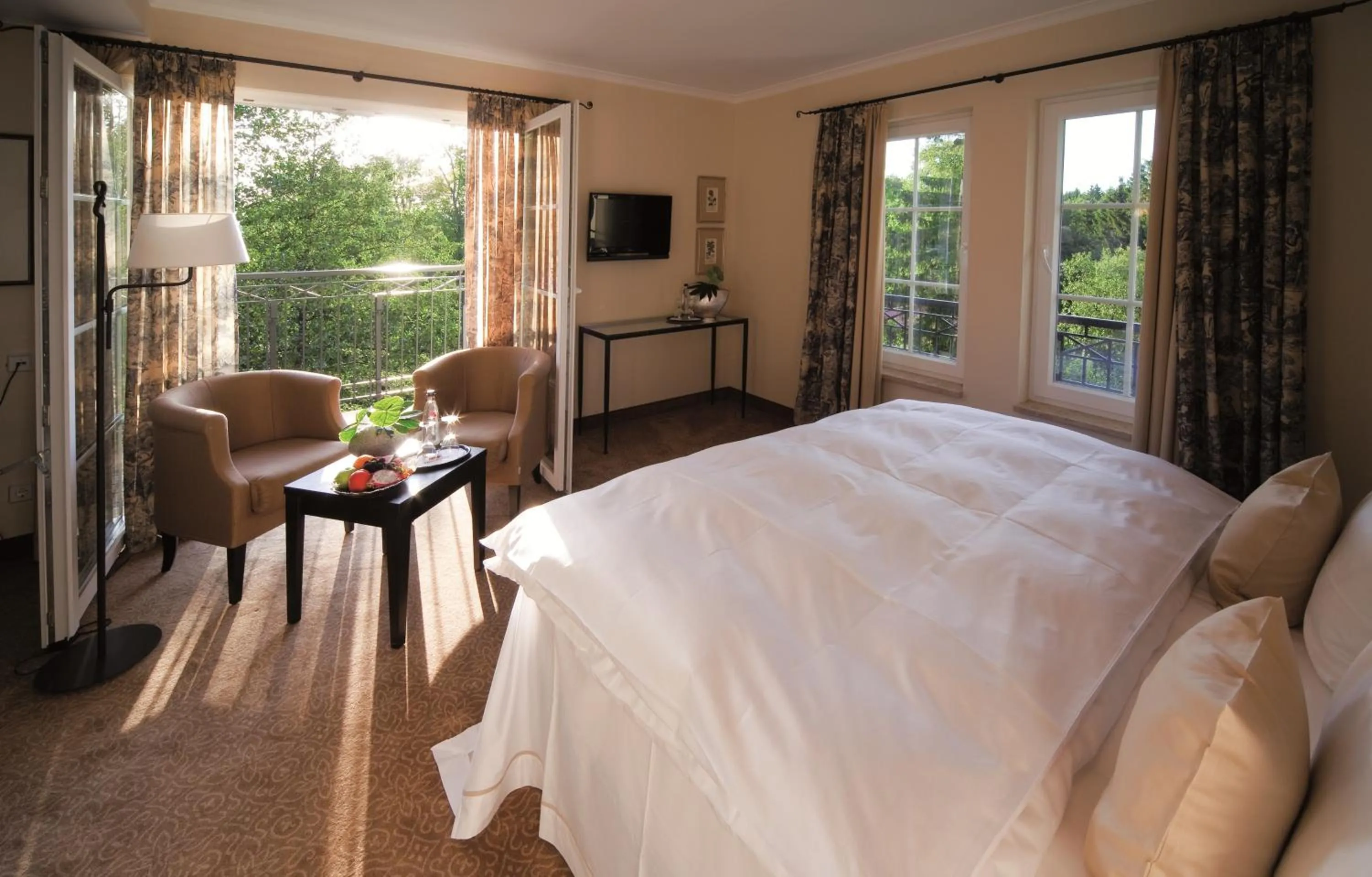 View (from property/room), Bed in Naturresort & Spa Schindelbruch