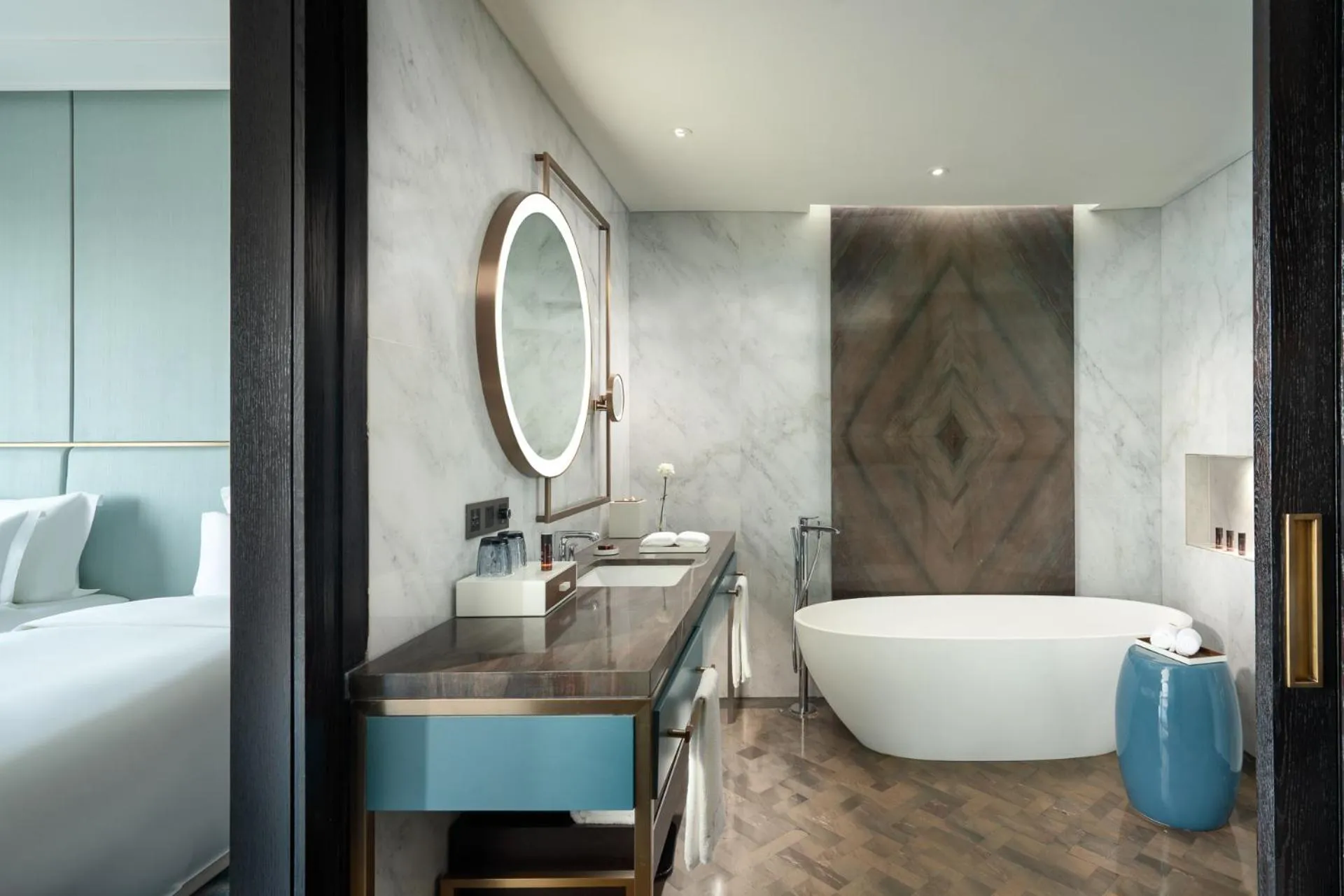 Bathroom, Bed in Kempinski Hotel Jinan