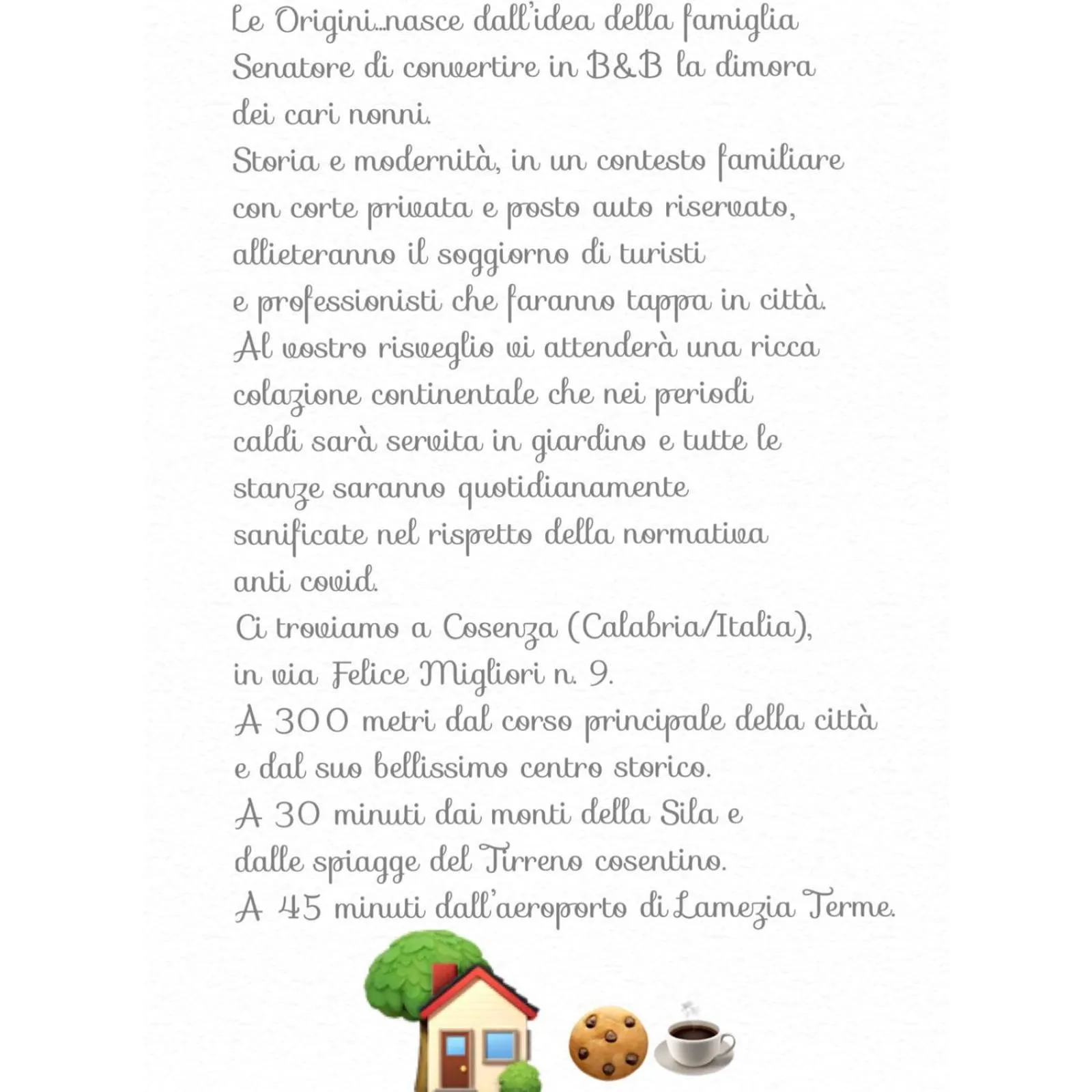 Text overlay in Le Origini Rooms&Suite
