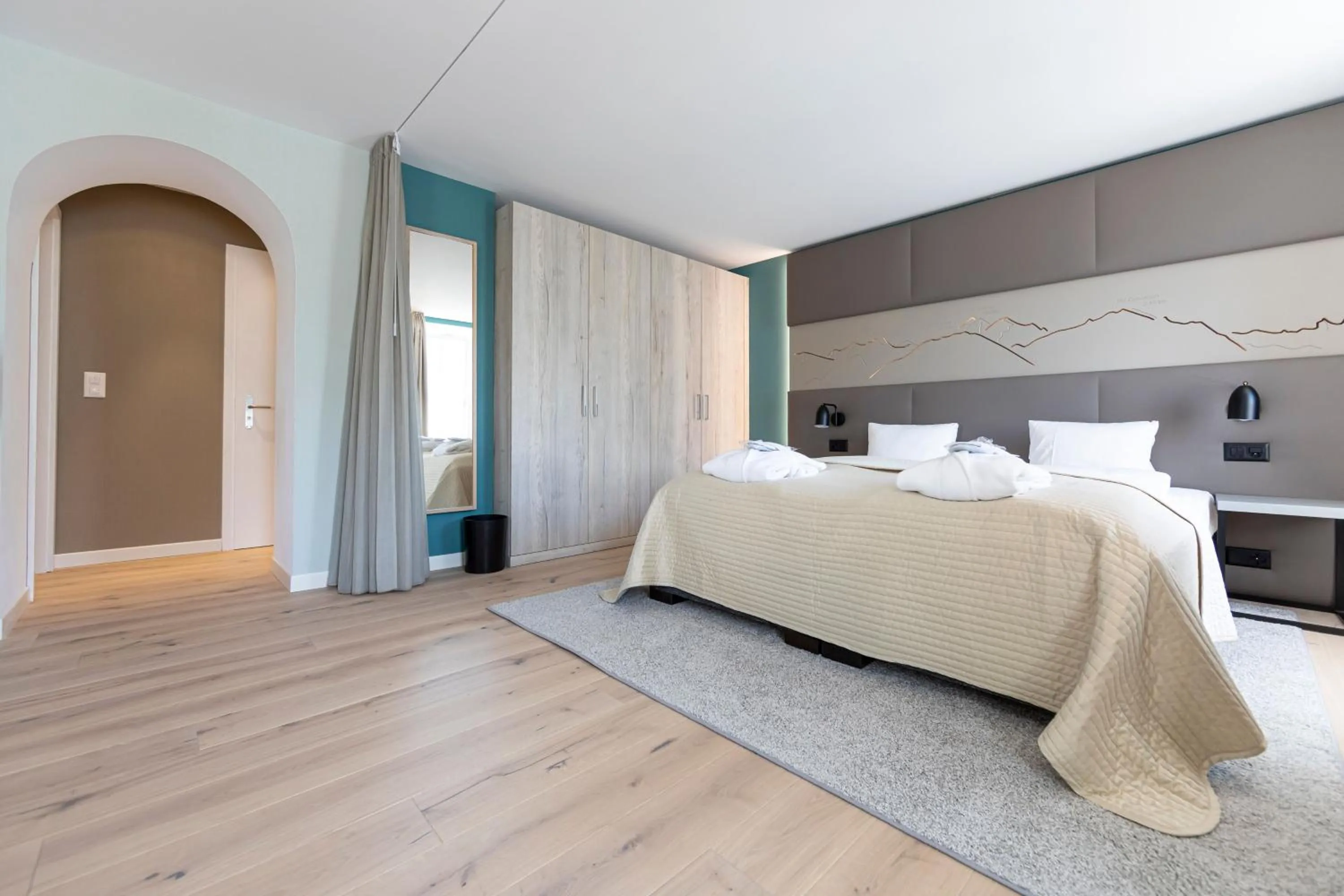 Bed in Hotel Rosatsch