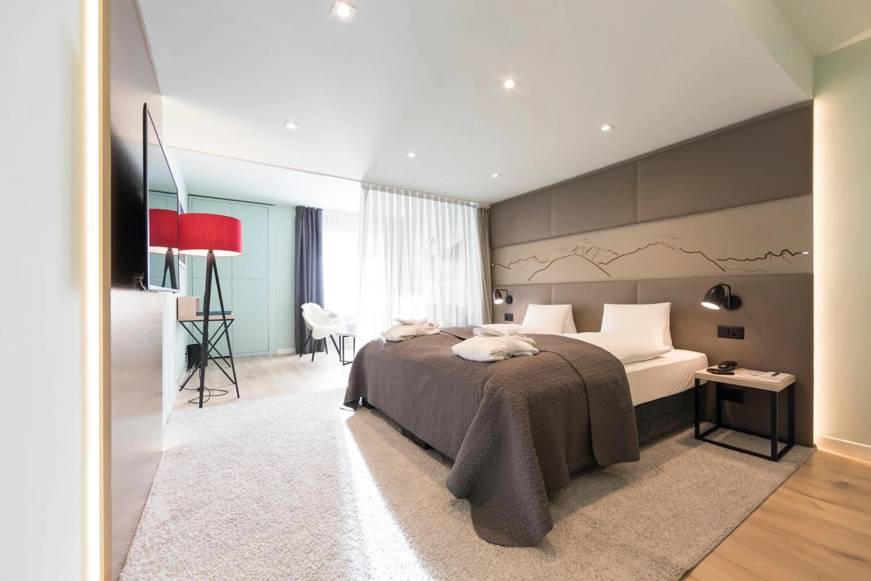 Bed in Hotel Rosatsch