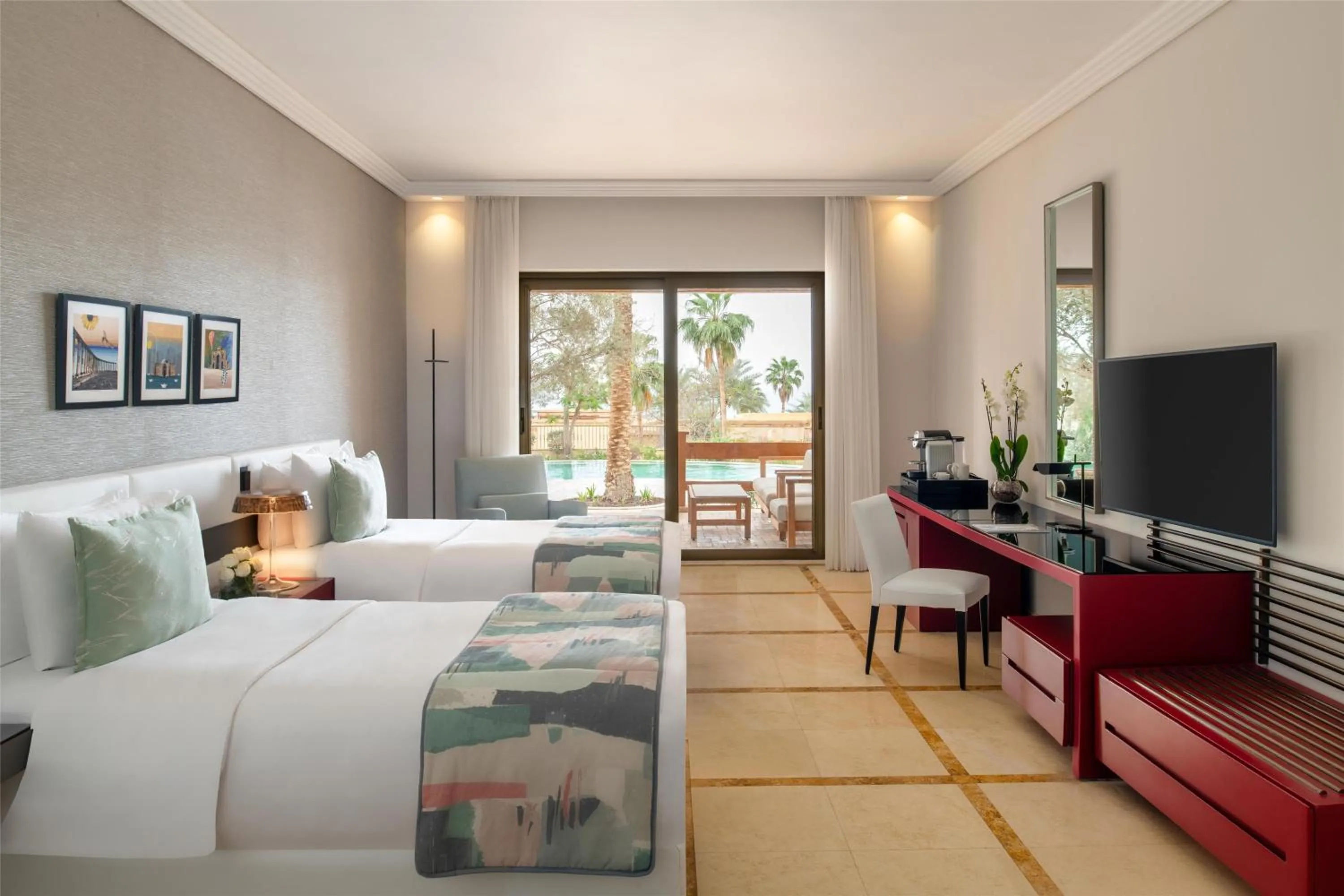 Bedroom, Bed in Kempinski Hotel Ishtar Dead Sea