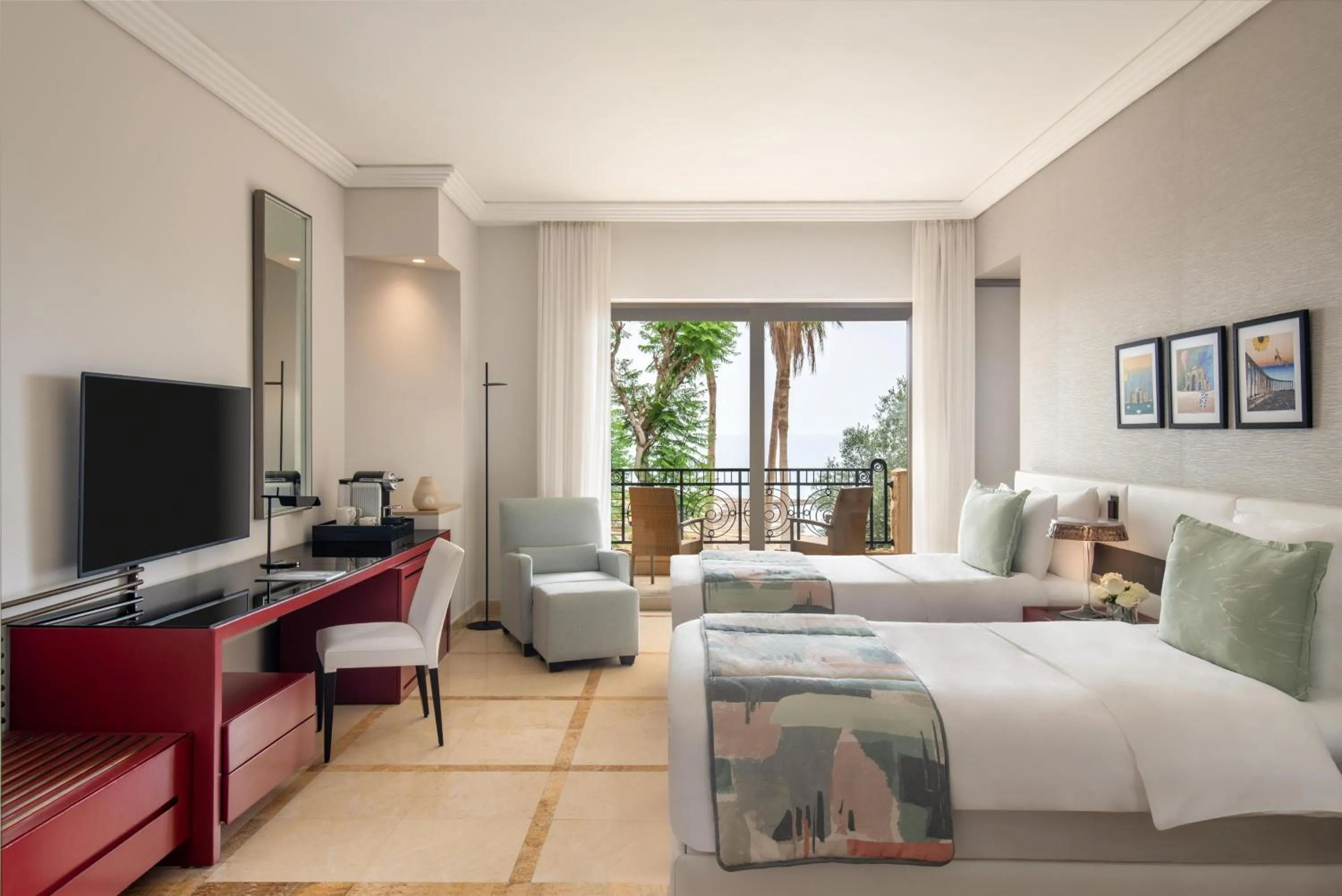 Bedroom, Bed in Kempinski Hotel Ishtar Dead Sea