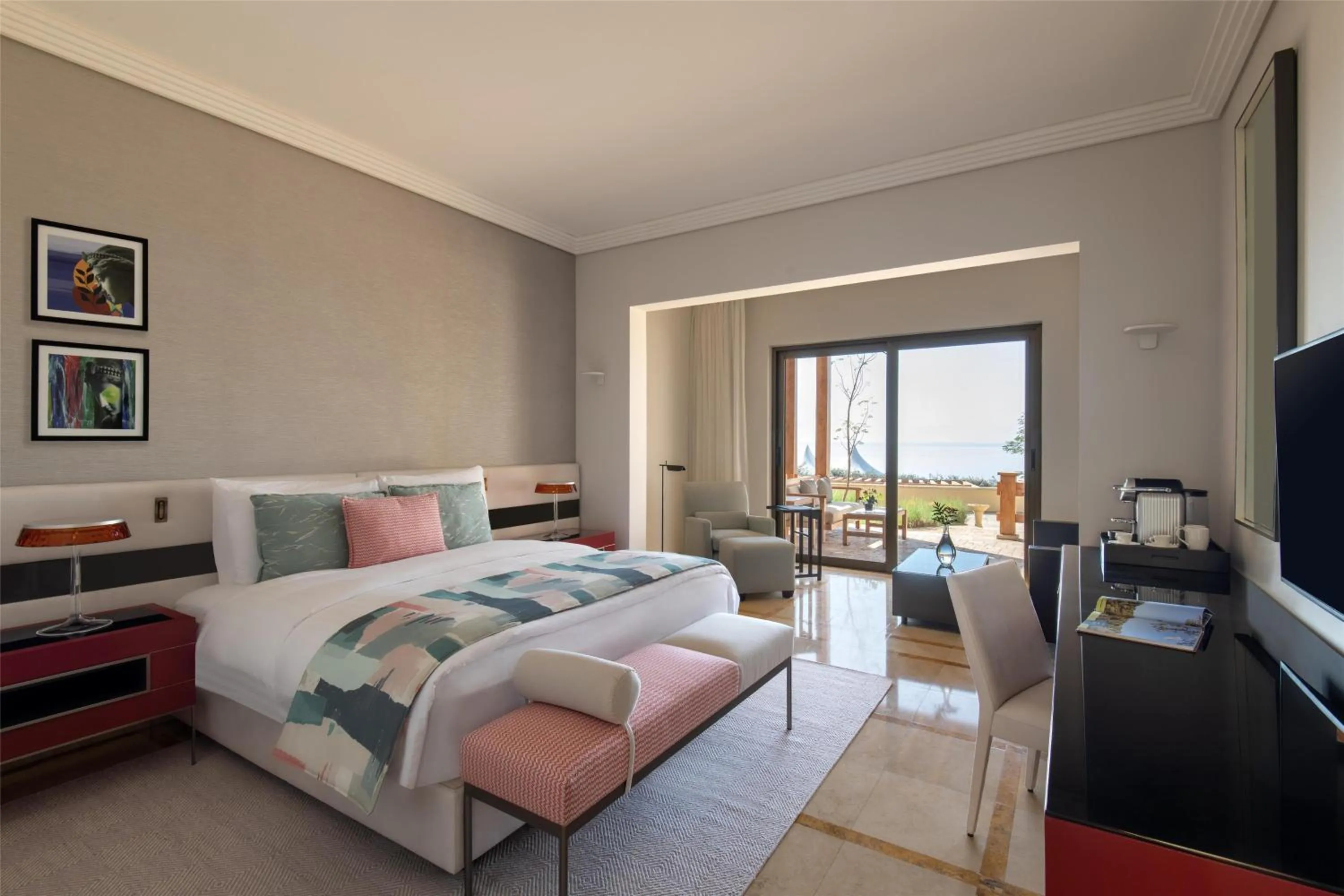 Bedroom, Bed in Kempinski Hotel Ishtar Dead Sea