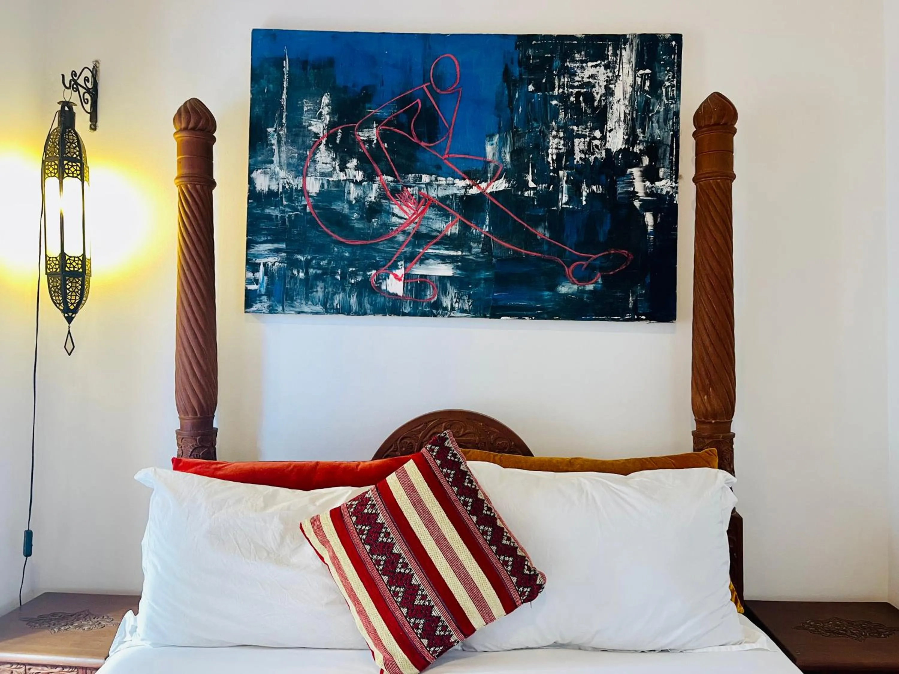 Bed in Riad Zarka By La Siredrah