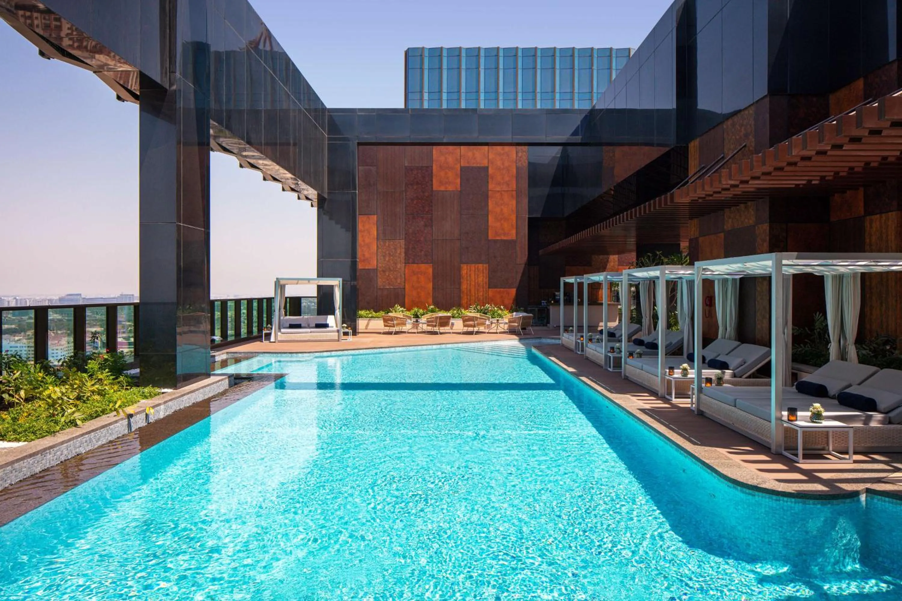 Pool view in DoubleTree by Hilton Dubai M Square Hotel & Residences