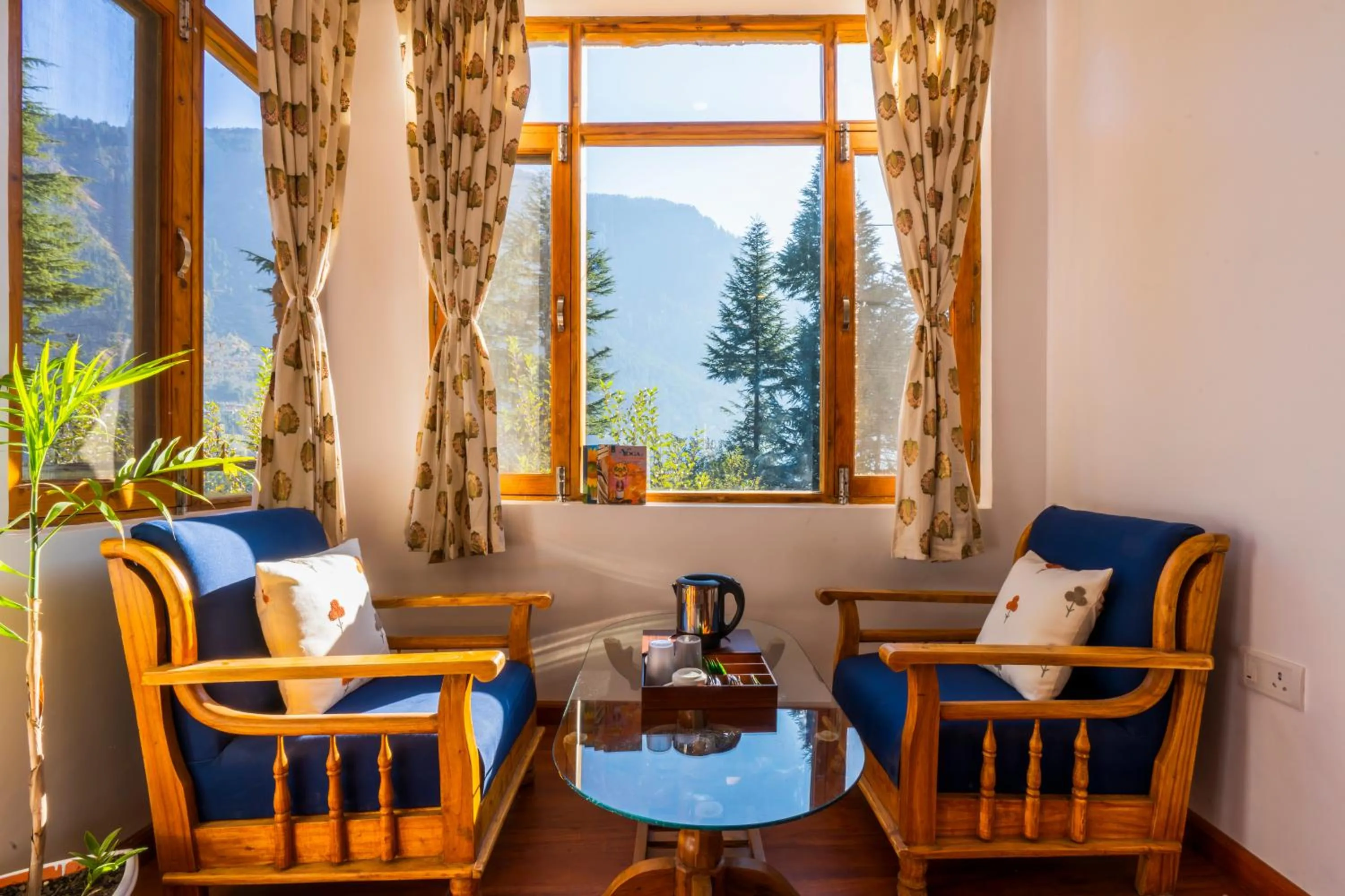 Seating area in Zen Manali by Keekoo Stays