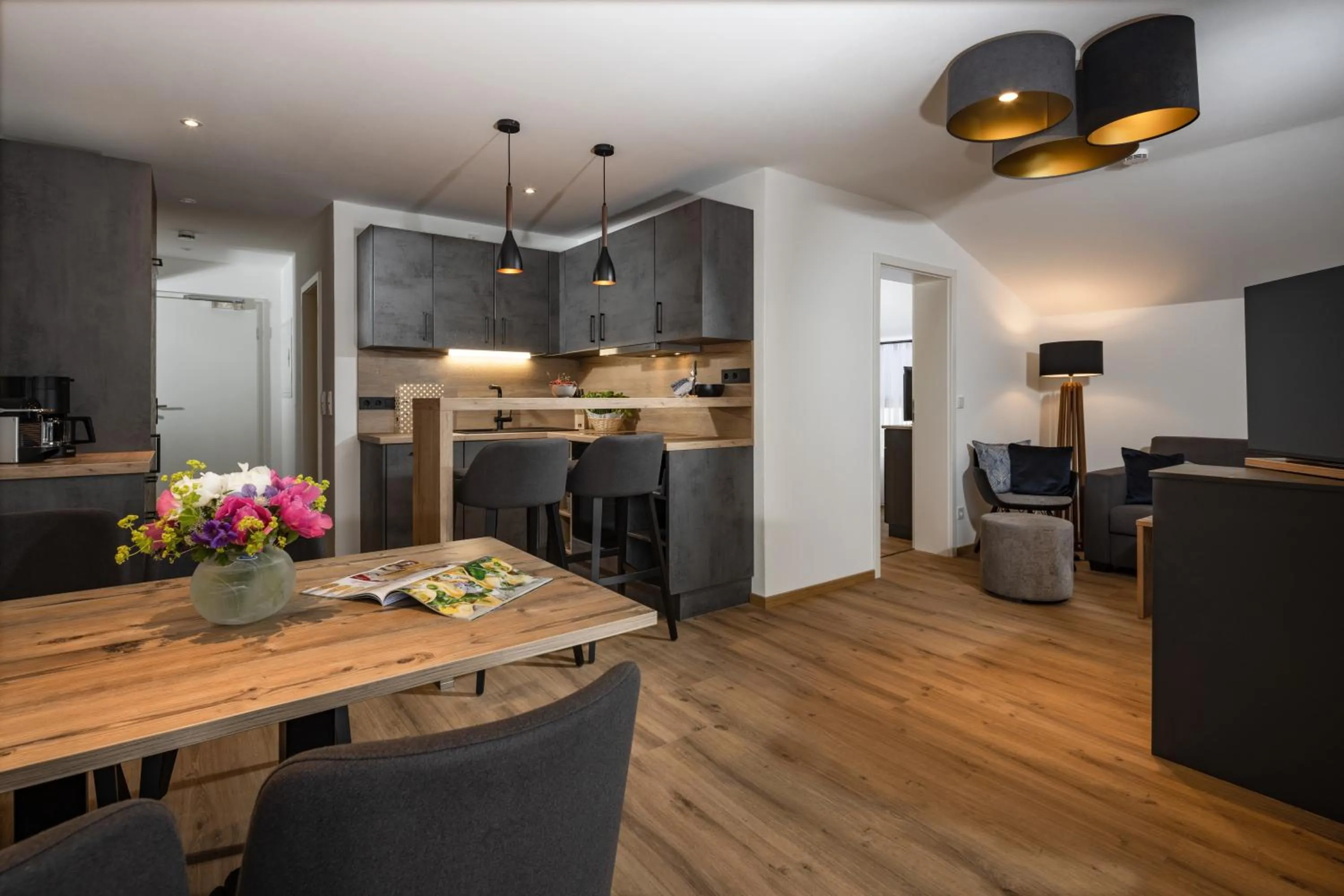 Kitchen or kitchenette in Hubertus Appartements Inzell