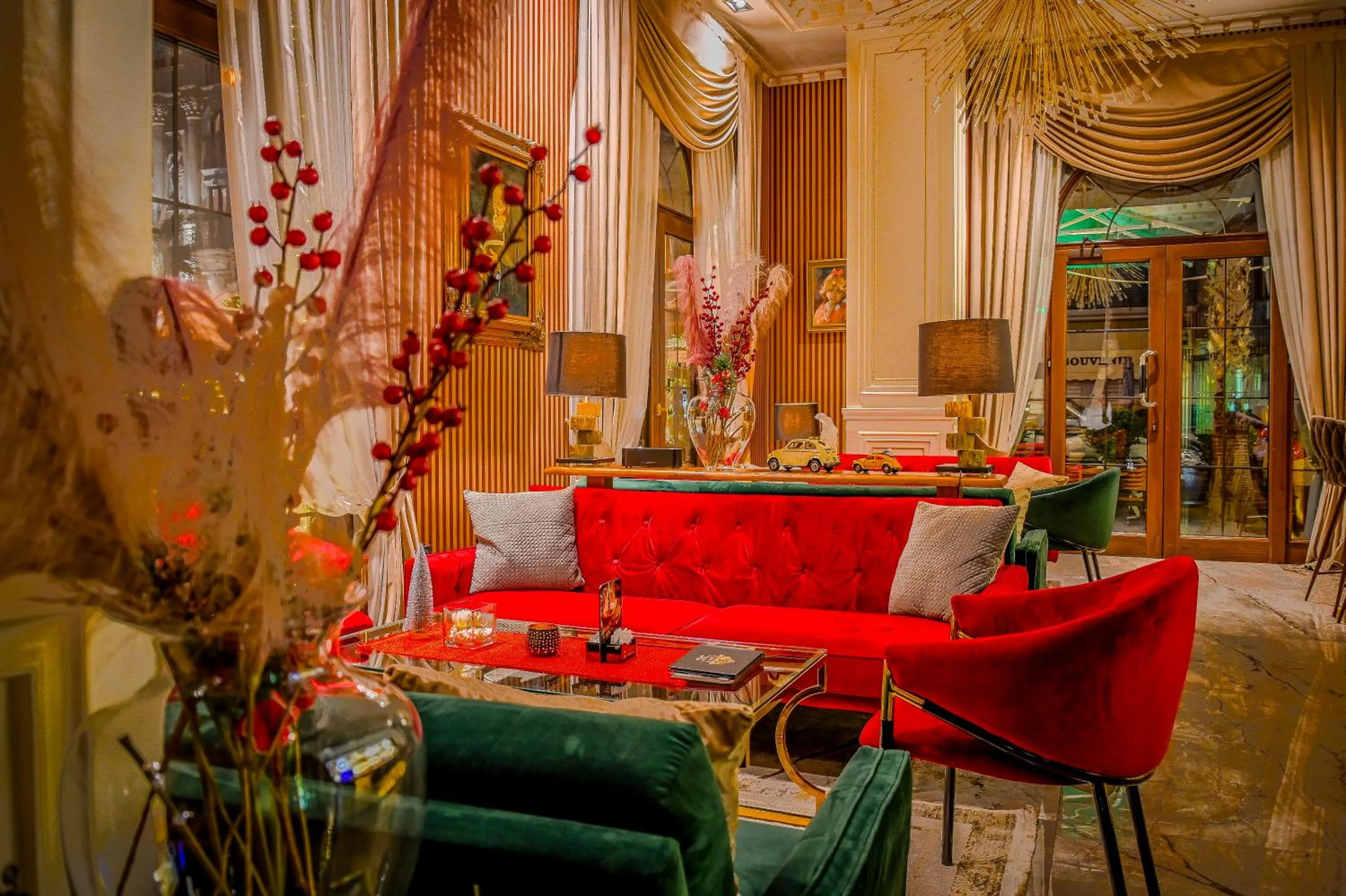 Seating area in Envy Hotel