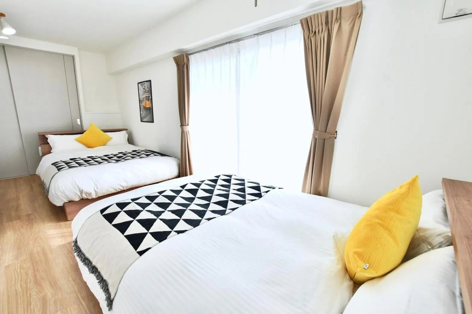 Bed in Riverside Inn Hakata