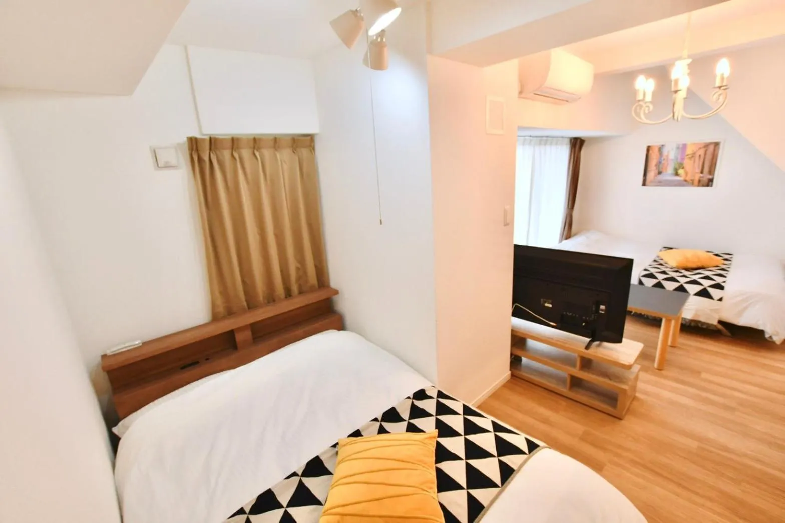 Bed in Riverside Inn Hakata