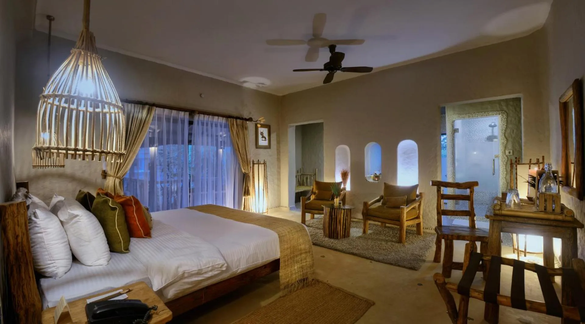 Bedroom, Bed in Barahi Jungle Lodge