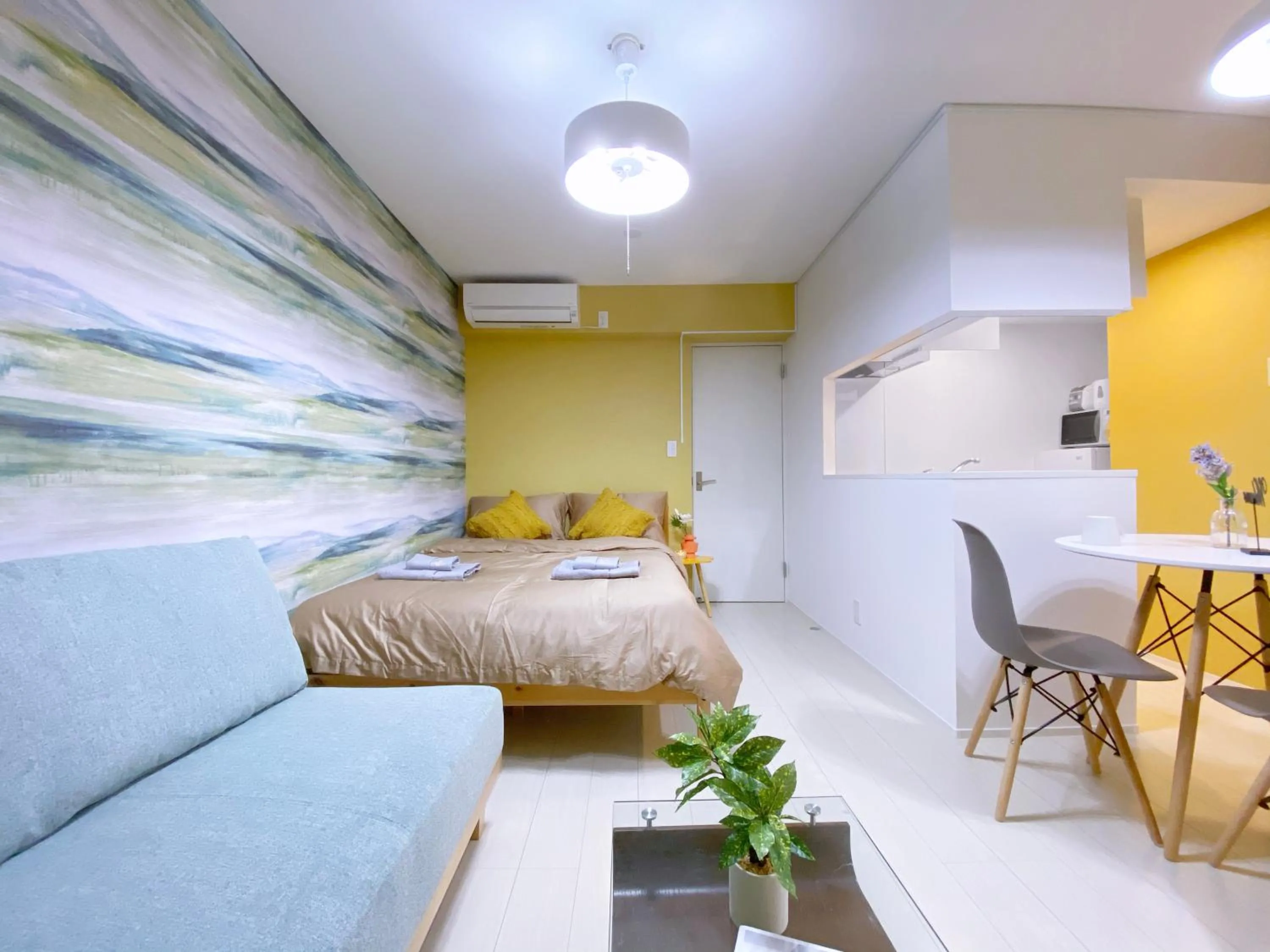 Bed in nestay apartment tokyo ginza