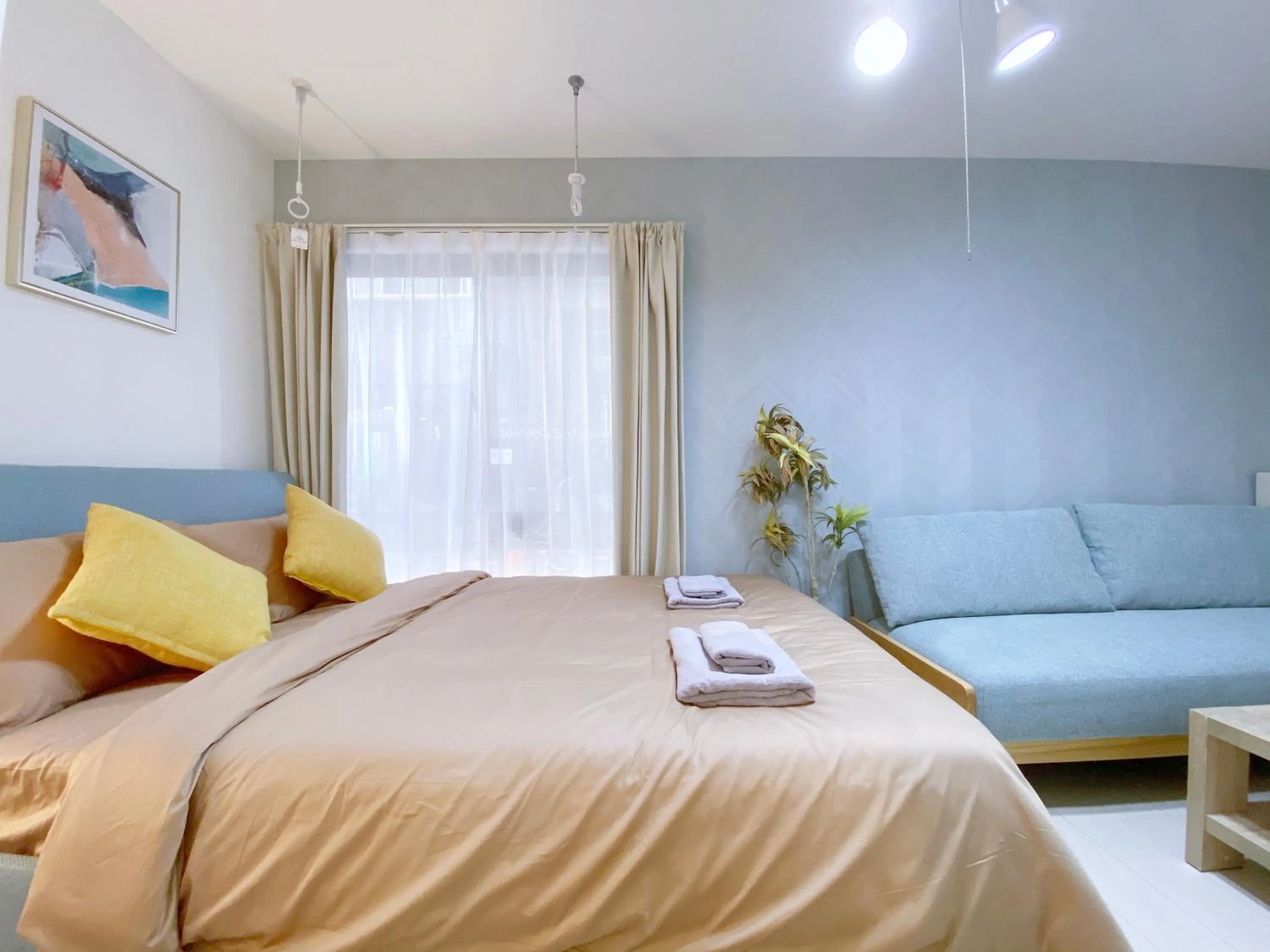 Bed in nestay apartment tokyo ginza