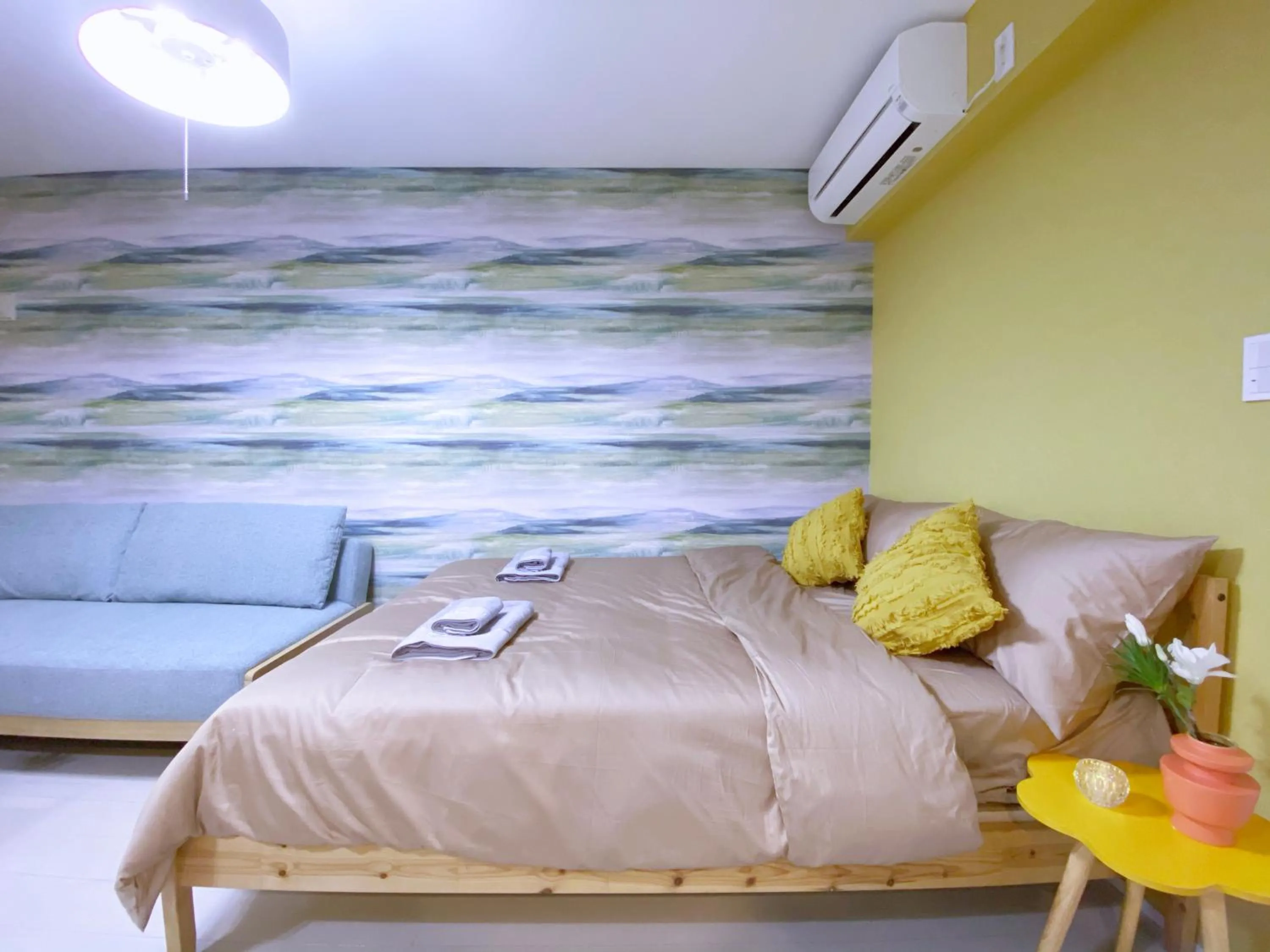 Bed in nestay apartment tokyo ginza