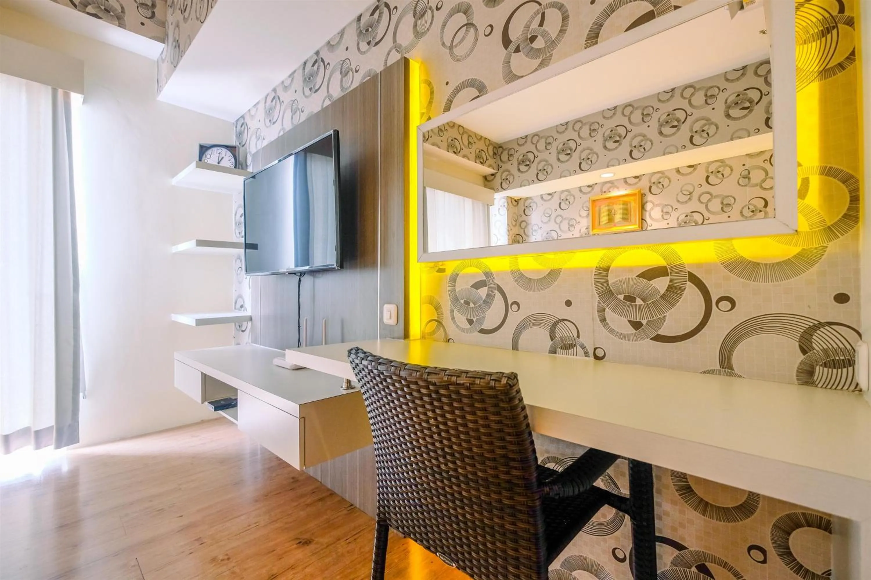 Bedroom in Minimalist Studio at 11st Floor Bogor Icon Apartment By Travelio