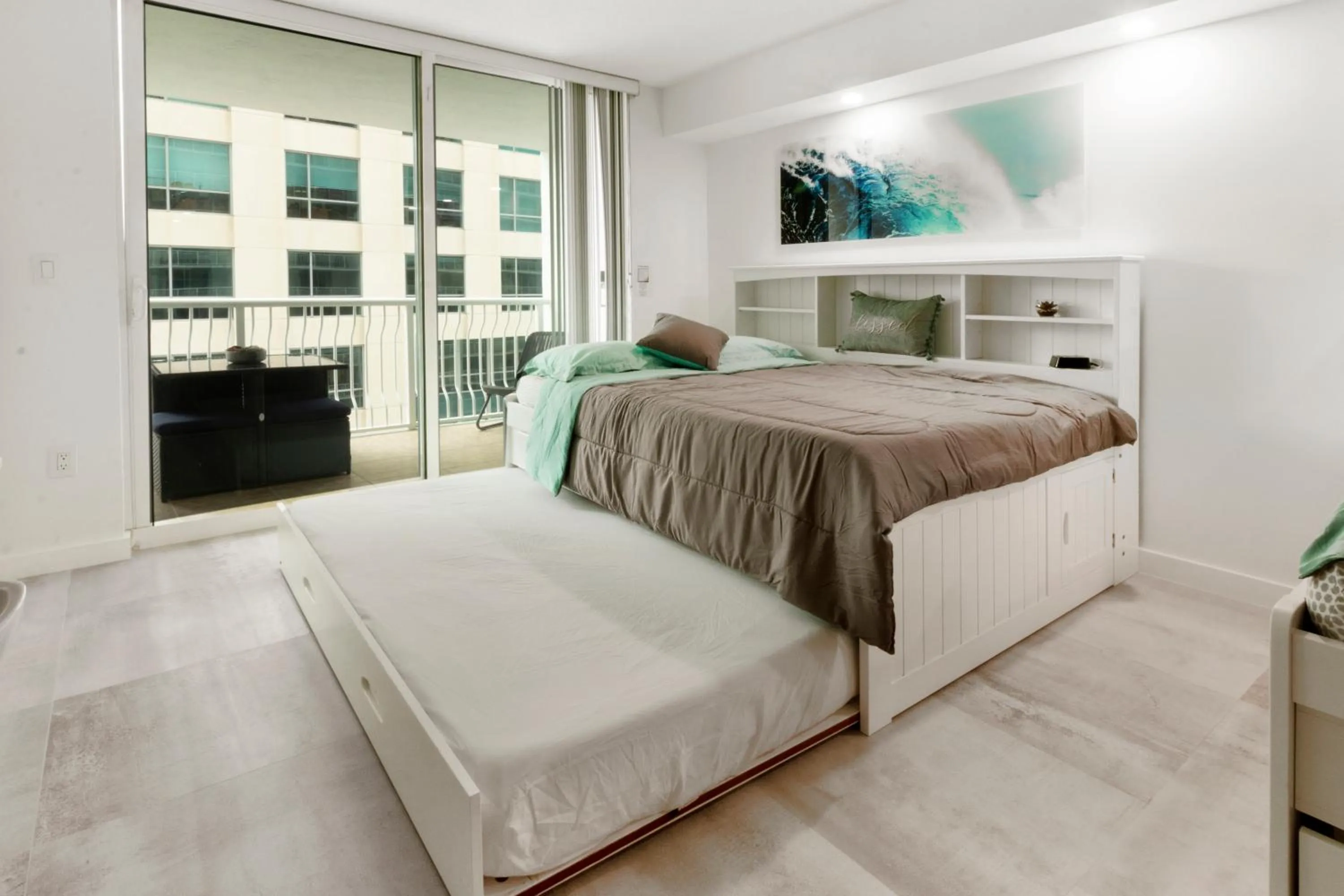 Bed in Elite Brickell Studio on the Bay