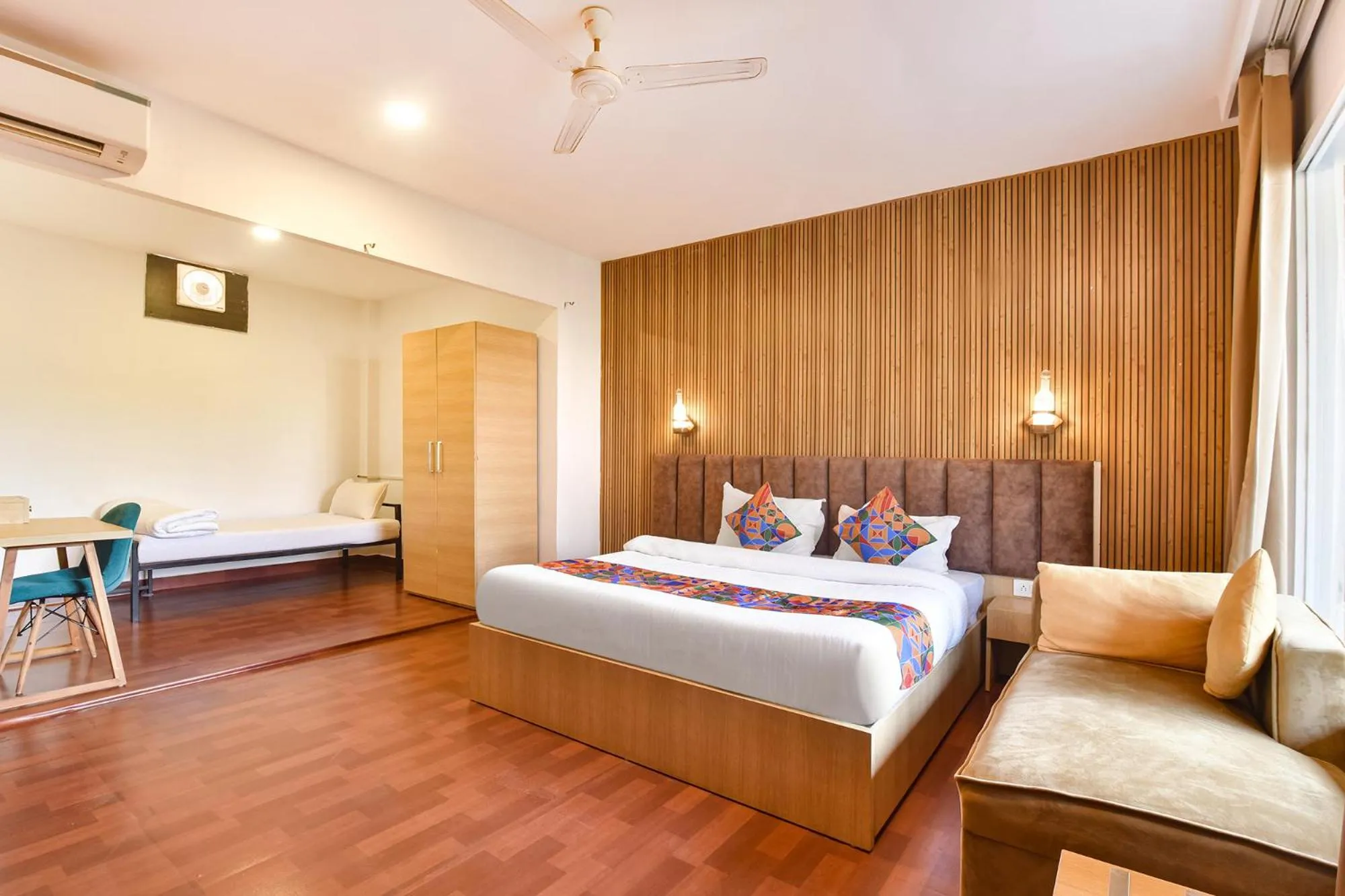 Bed in FabHotel Morjim Bliss - 500M From Morjim Beach