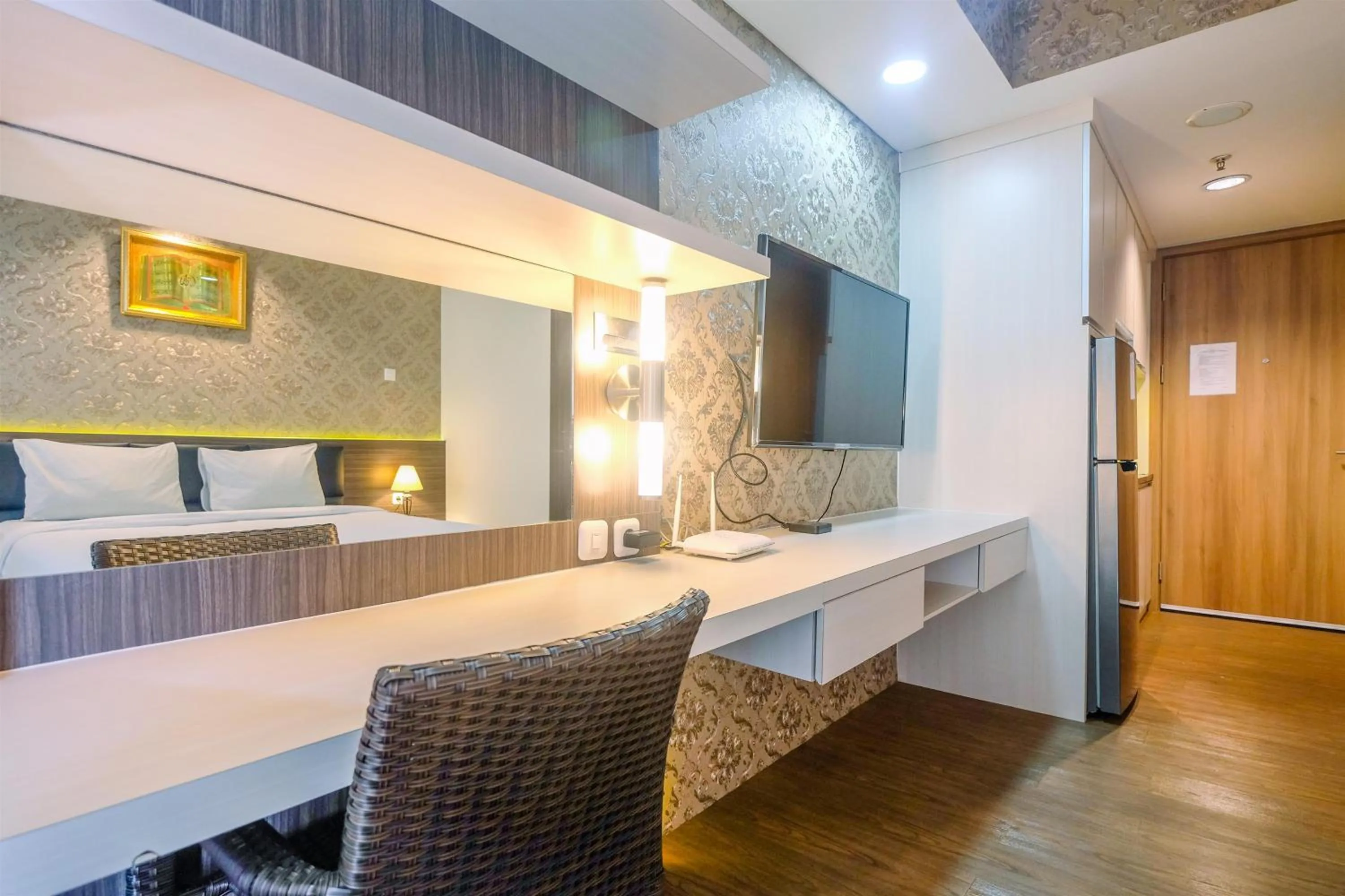 Bed in Stunning Studio Apartment at Bogor Icon By Travelio