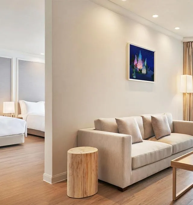 Living room, Bed in Grand Josun Jeju